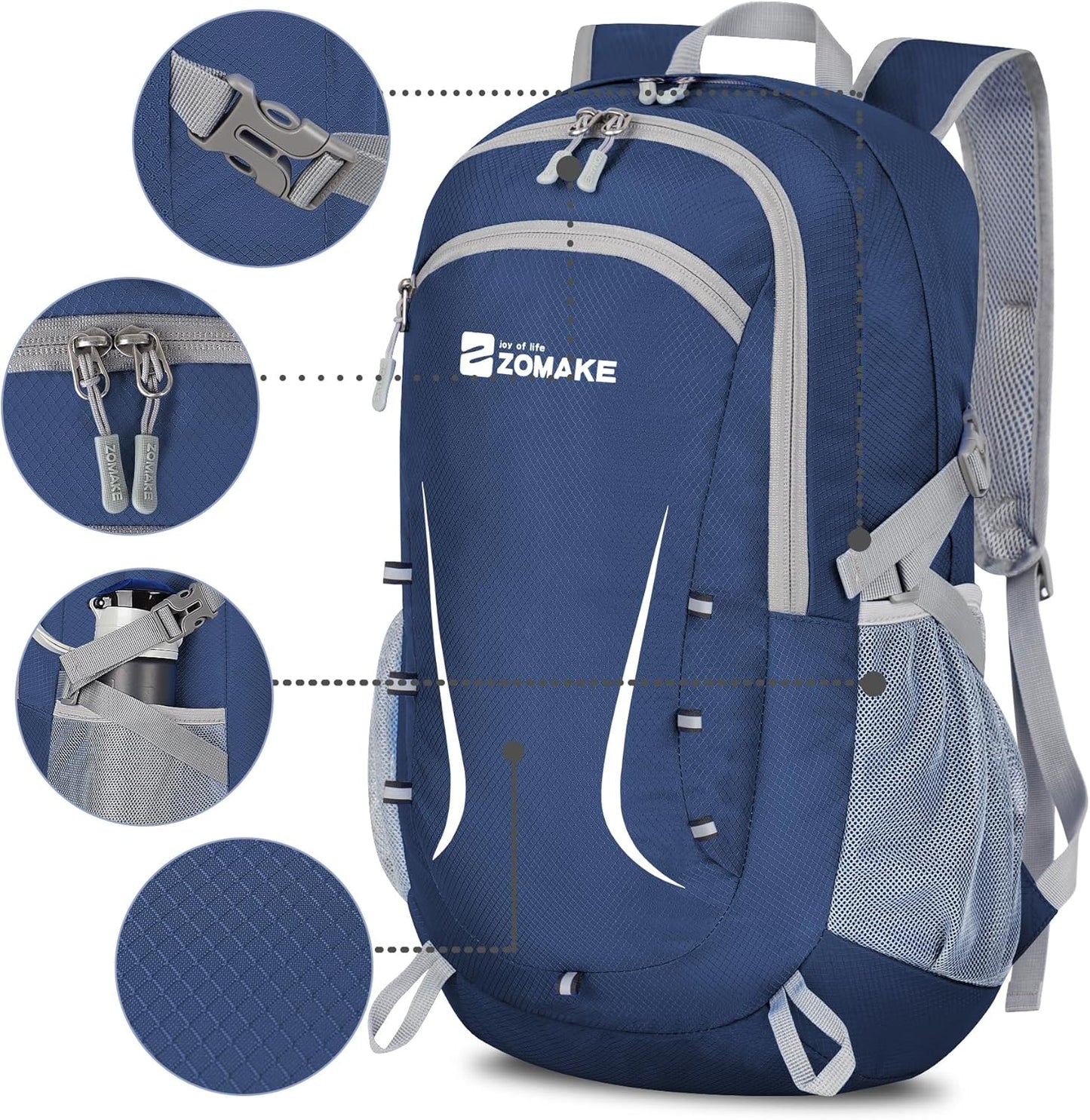 ZOMAKE Lightweight Packable Backpack 35L, Foldable Backpacks Water Resistant Collapsible Light Daypack for Hiking