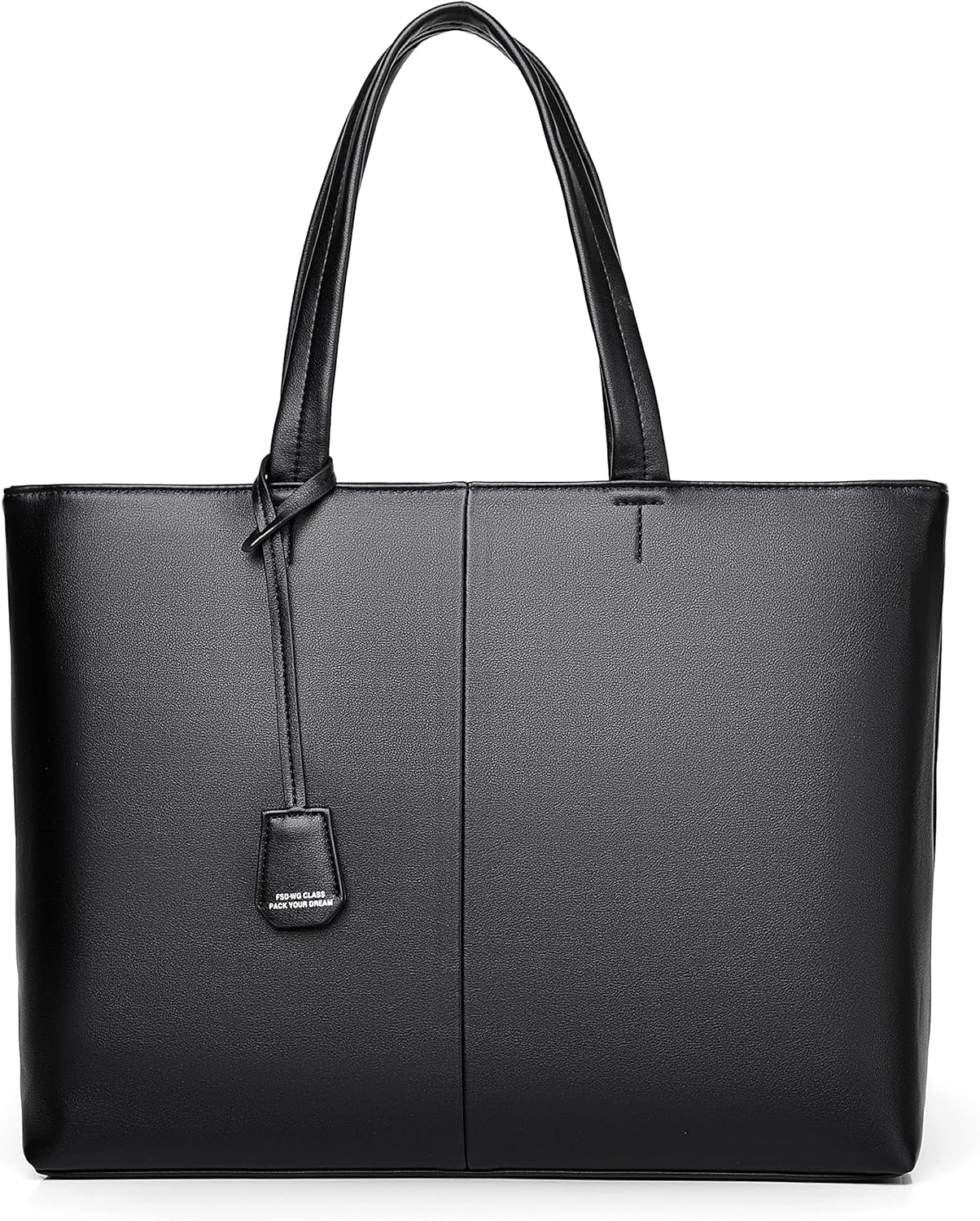 FSD.WG Men's Tote Bag,Business Bag, Leather Briefcase,Elegant Leather（PU）,Large Capacity,Black