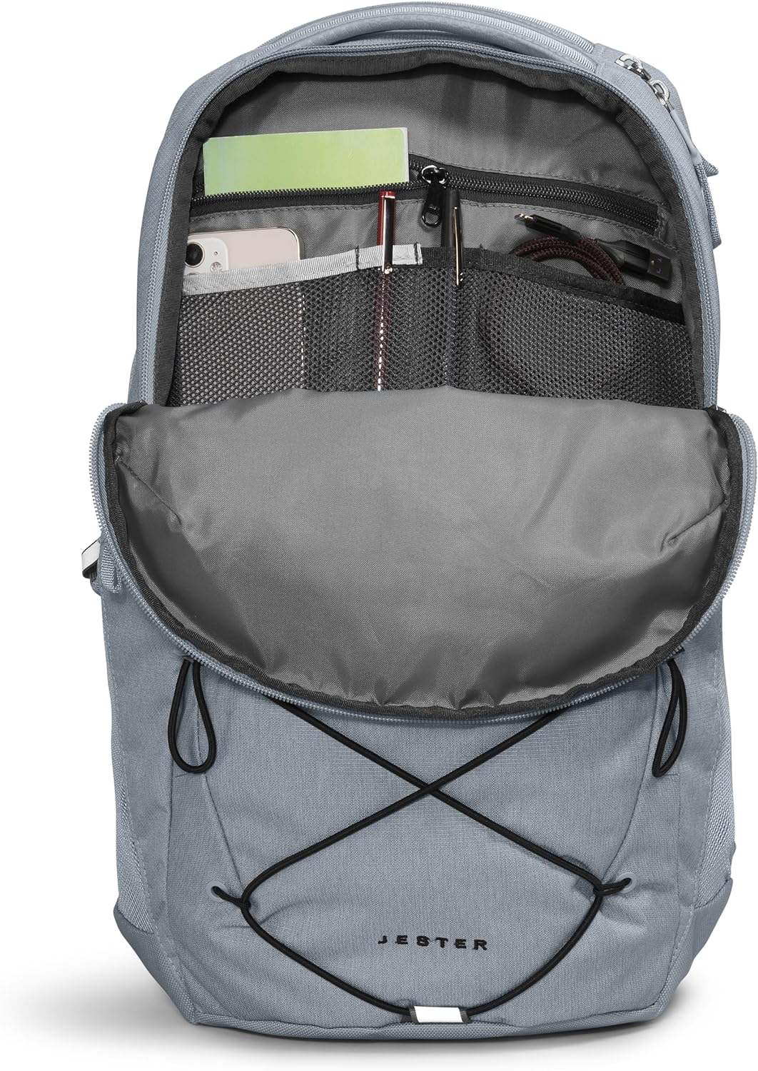 The North Face Jester Everyday Laptop Backpack | Commuter Daypack with Water Repellent Finish, 16" Laptop Sleeve, Huge Main Compartment, Mid Grey Dark Heather/TNF Black-NPF, One Size