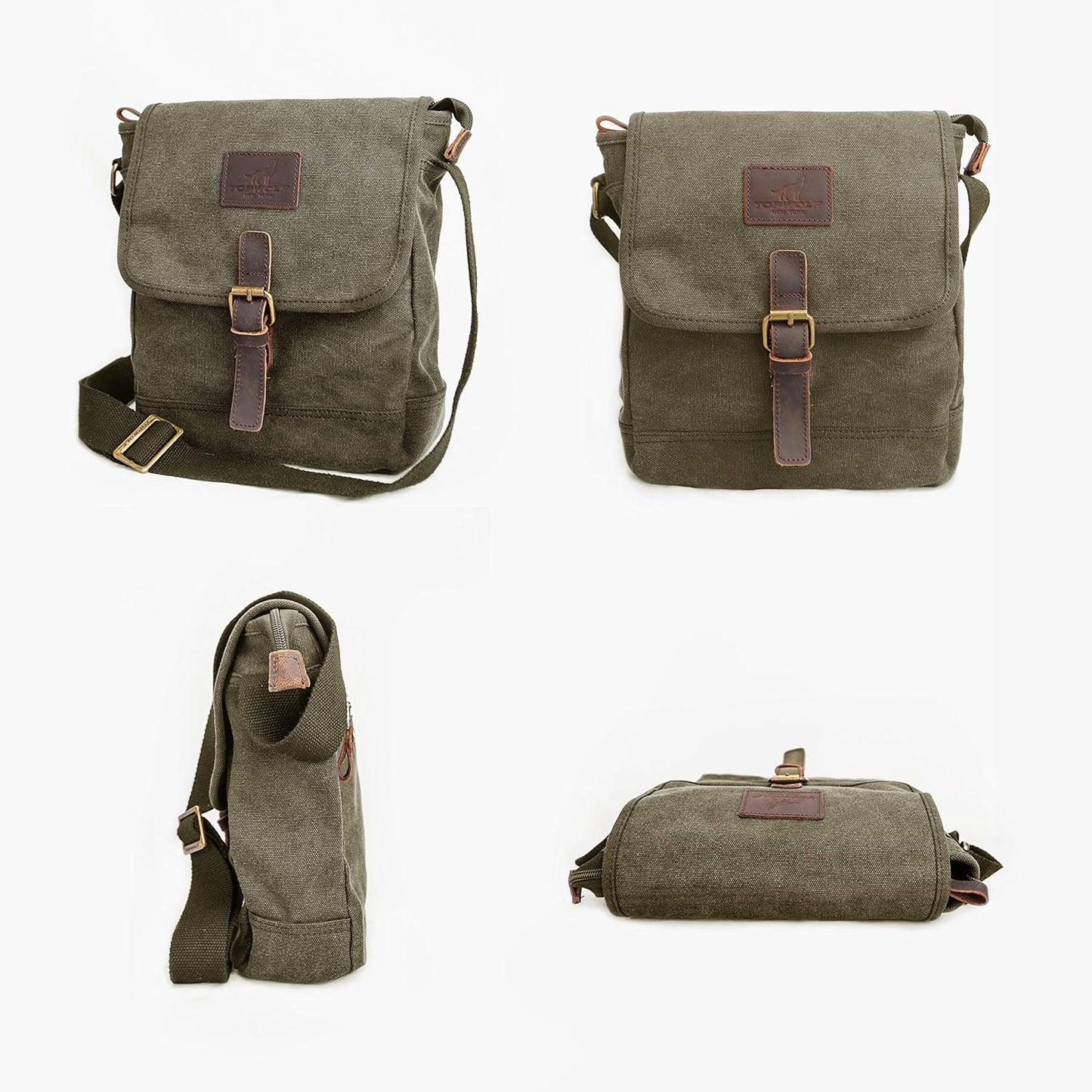 Canvas Messenger Bag Small Crossbody Bag Casual Travel Working Tools Bag Shoulder Bag Hold Phone Handset Anti Theft