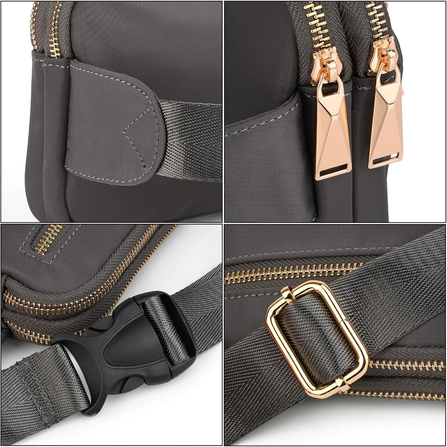 UTO Fanny Pack for Women Crossbody Trendy Fashion Belt Purse Chest Waist Hip Bumbag for Outdoor Shopping Travel Hiking