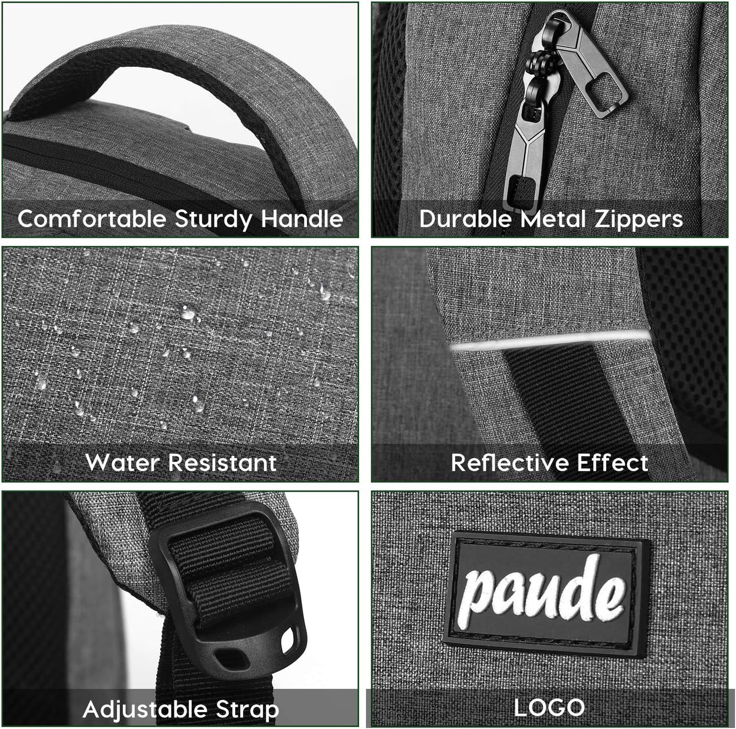 Paude Backpack for Women and Men,School College Backpack 15.6 inch Laptop bookbag with USB Port for High School Student