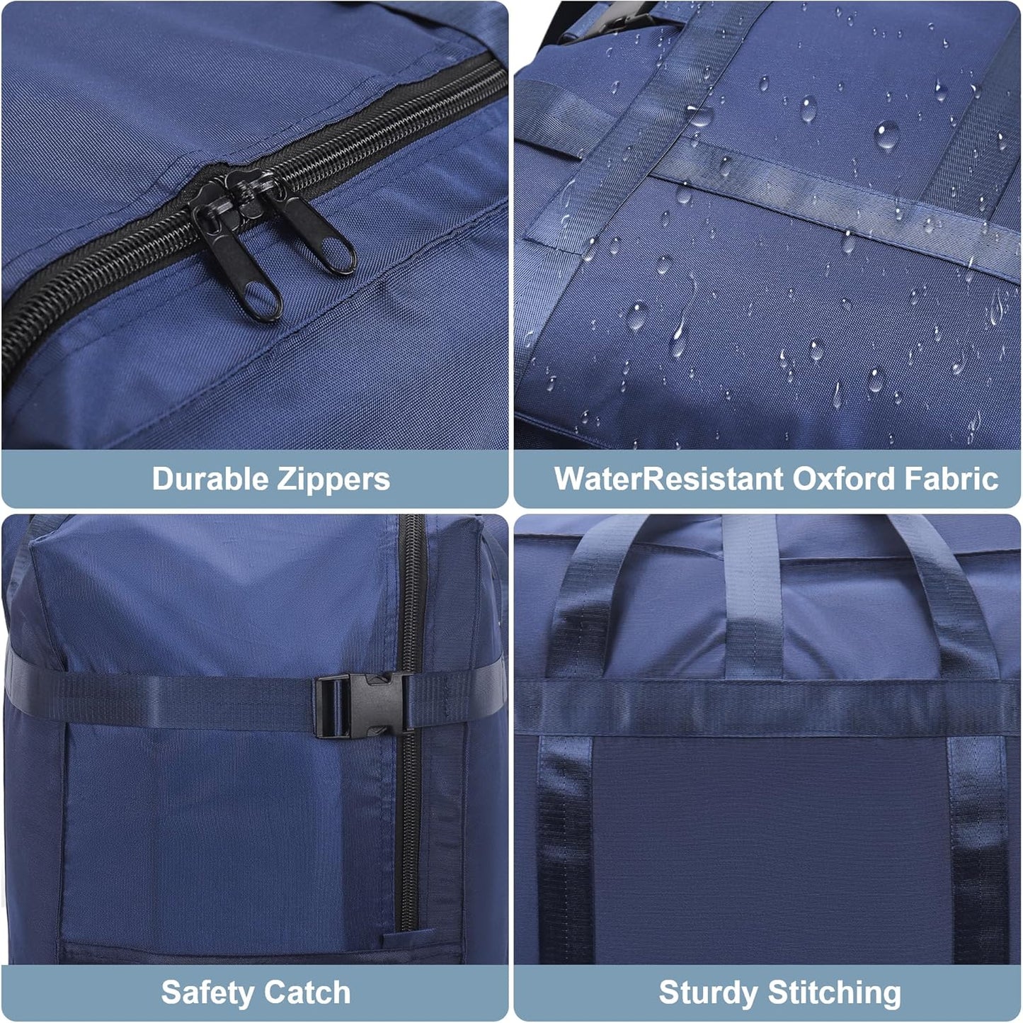 80L Foldable Travel Duffle Bag for Men and Women - Large Collapsible Duffel Bag - Waterproof Overnight Weekender Bag for Travel, Moving