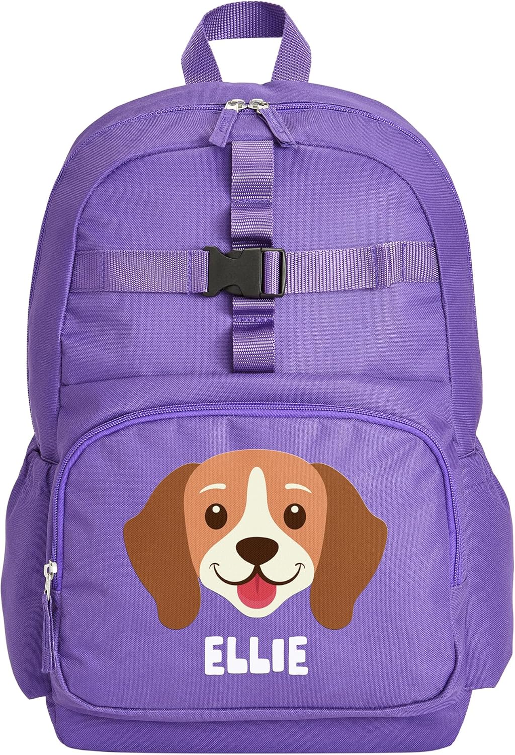 Let's Make Memories Personalized Kids Backpack - Backpack for School - For Animal Lovers - Back to School - Bookbag - Matching Lunchbox/Water Bottle Sold Separately - Purple - Dog
