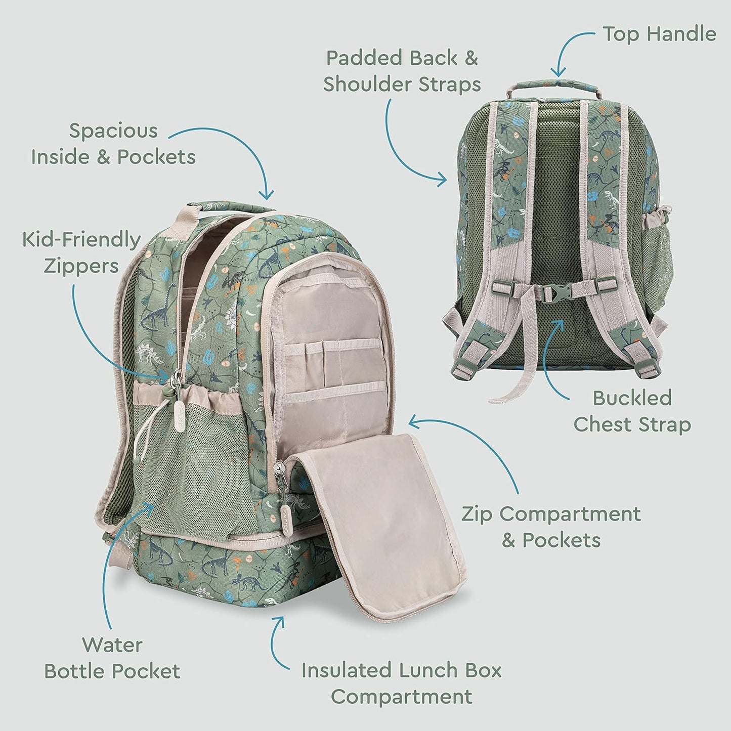 Bentgo Kids 2-in-1 Backpack & Insulated Lunch Bag - Durable 16” Backpack & Lunch Container in