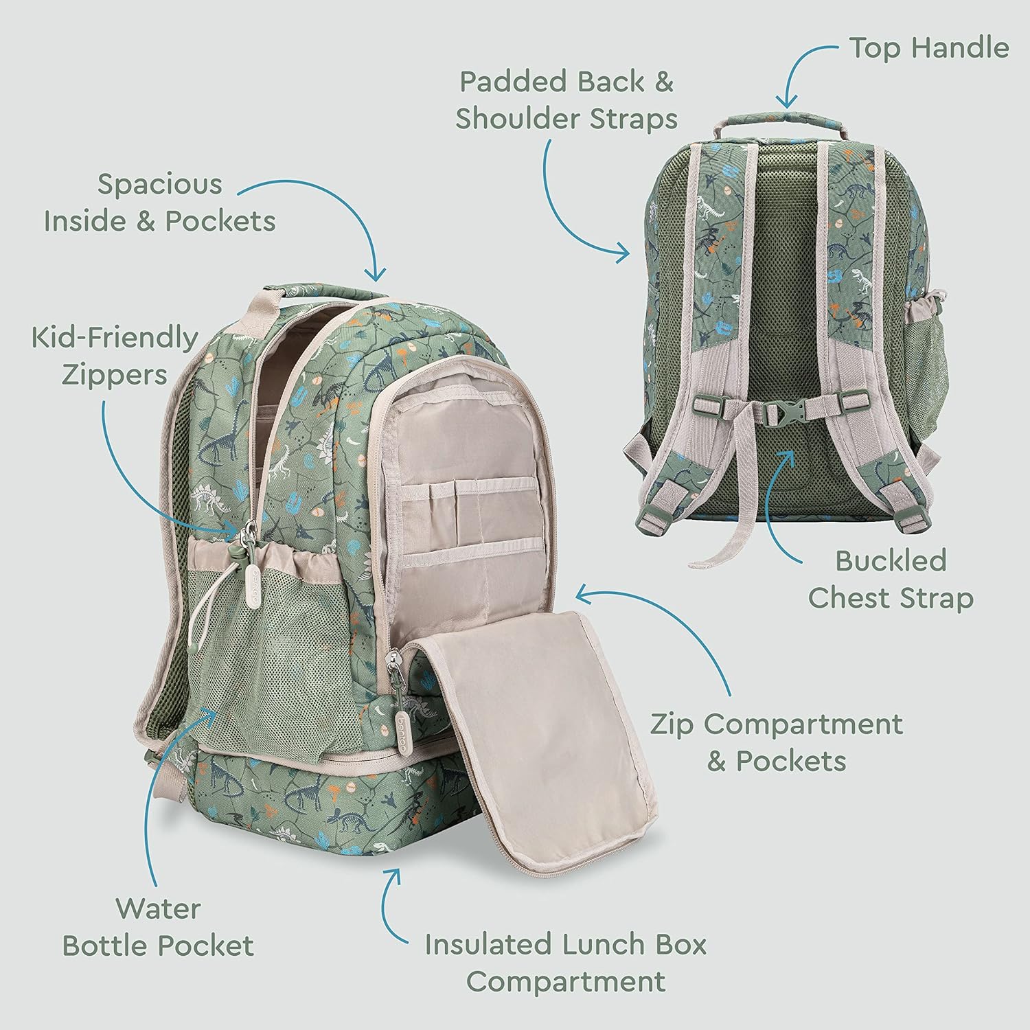 Bentgo Kids 2-in-1 Backpack & Insulated Lunch Bag - Durable 16” Backpack & Lunch Container in