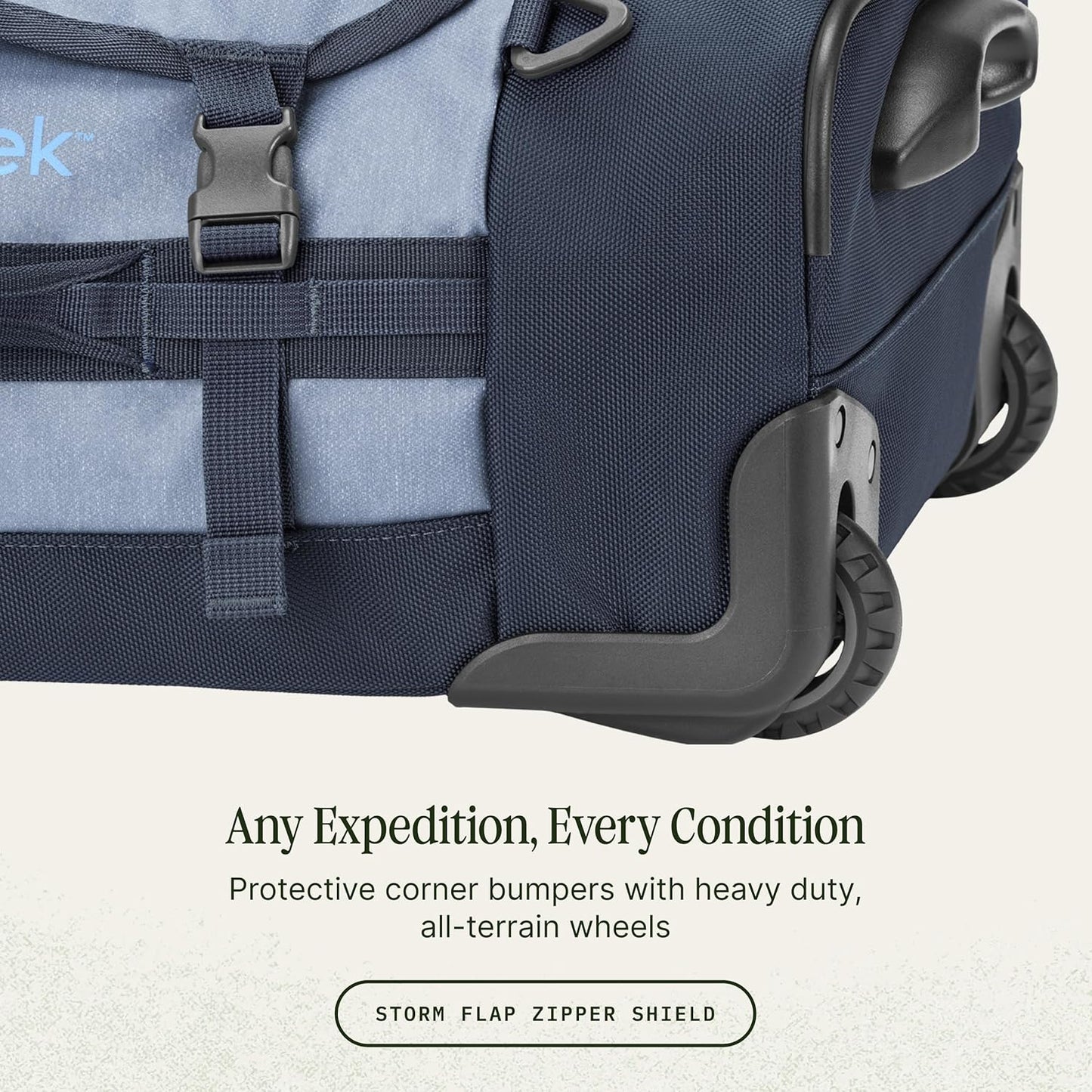 Eagle Creek Cargo Hauler XT Wheeled Duffel - Wheeled Backpack Duffel - Deployable Backpack Straps - Lockable U-Lid & Easy Access Compartment - Glacier Blue