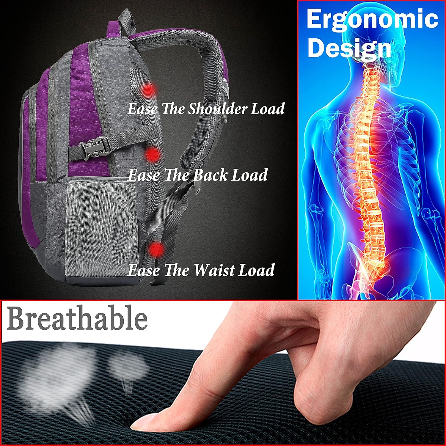 ProEtrade Extra Large Backpack Bookbag for College Travel Laptop Business Hiking Backpack Fit