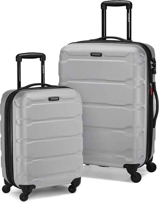 Samsonite Omni PC Hardside Expandable Luggage with Spinner Wheels, Silver, 2-Piece Set (20/24)