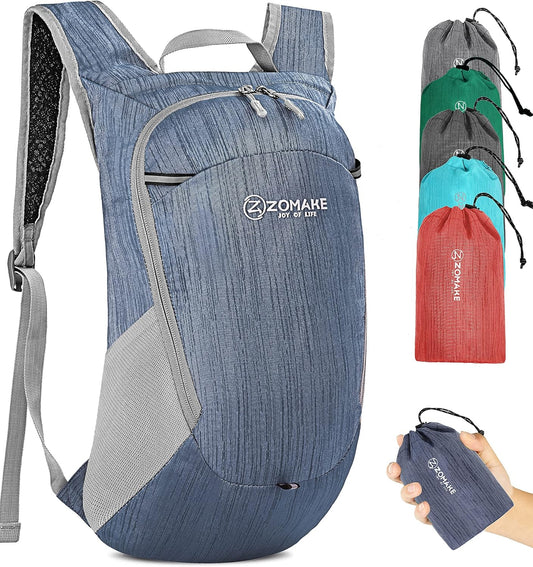 ZOMAKE Ultra Lightweight Packable Backpack 18L, Small Foldable Hiking Backpacks Water Resistant Folding Daypack for Travel(Navy Blue)