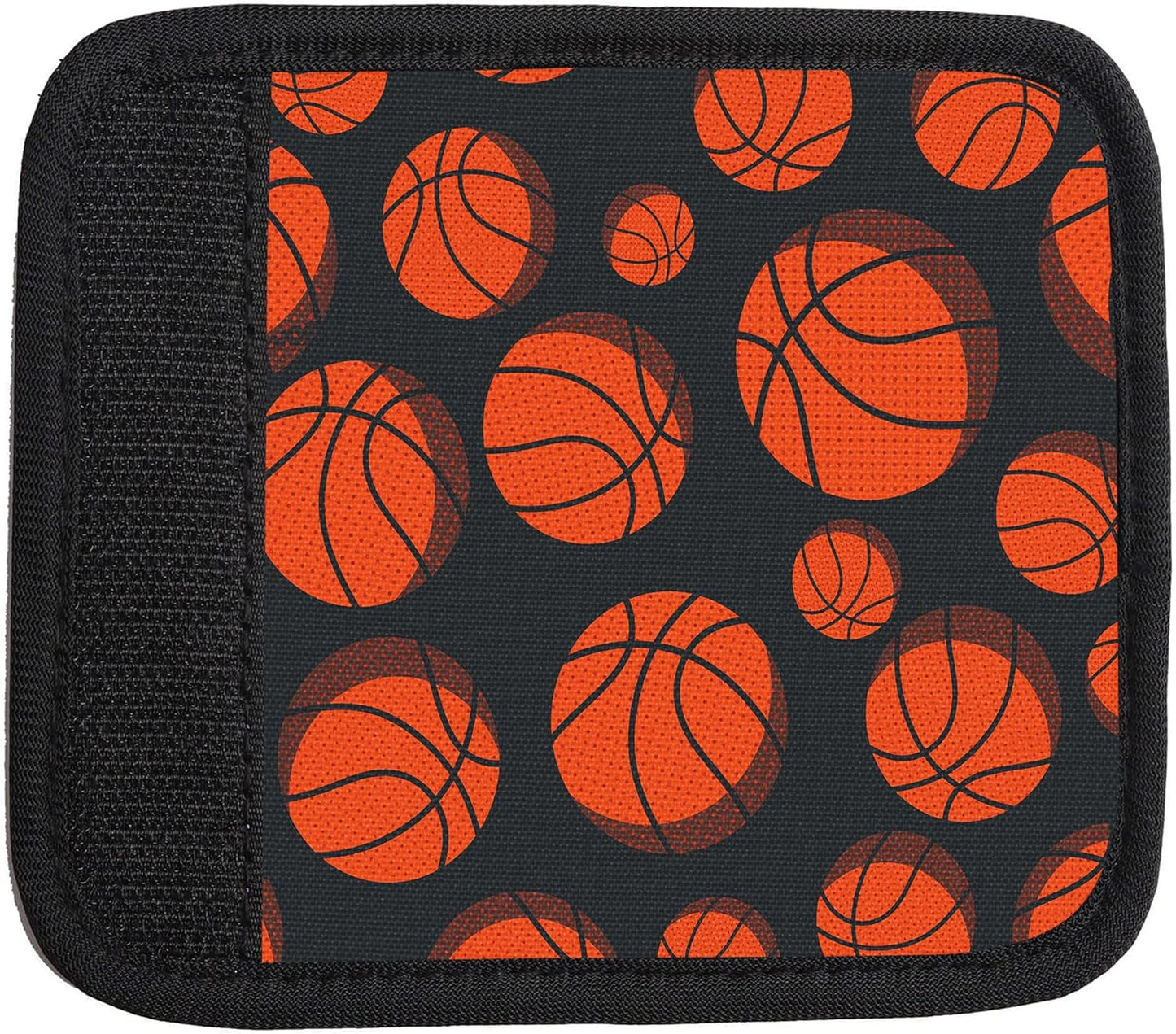 2 Pack Luggage Handle Wrap Travel Tags - Set of Luggage Tags for Suitcases, Identifiers, Marker, and Handle Covers - Cruise Accessories and Travel Gifts（Basketball