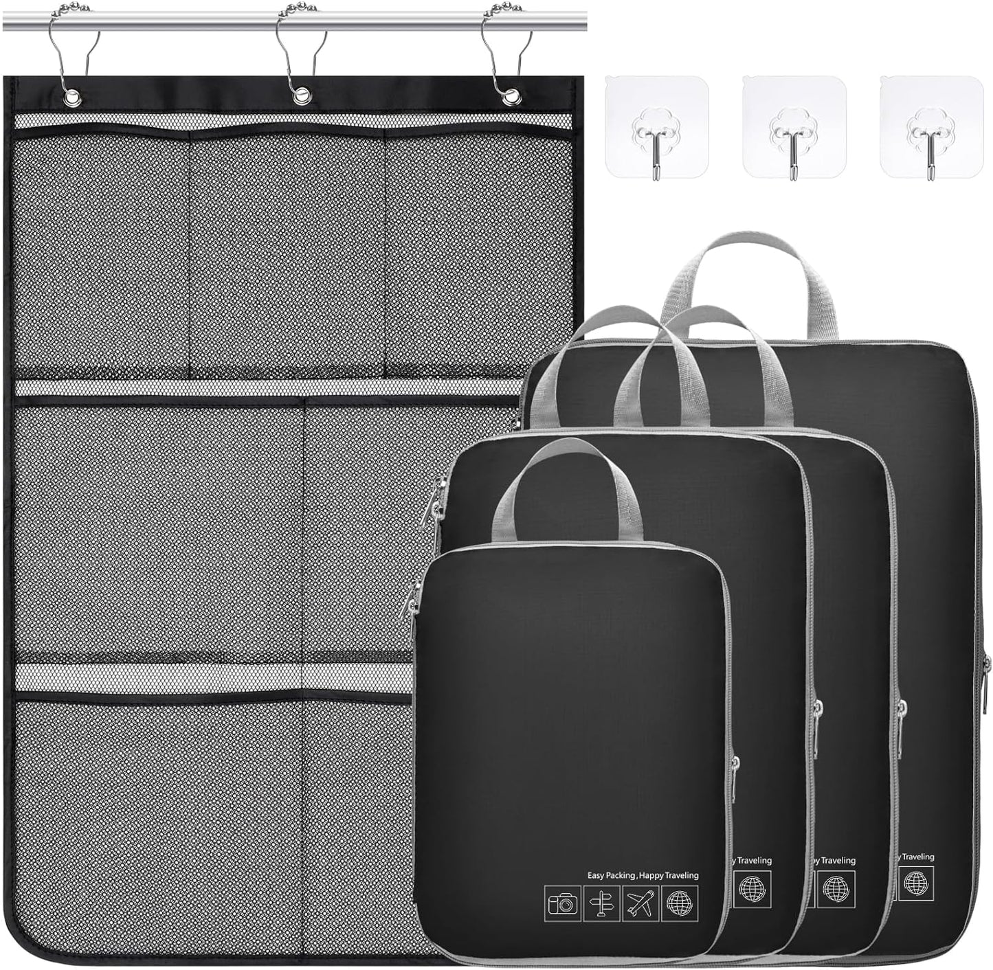 Cambond Compression Packing Cubes for Travel Women - Travel Bags Luggage Organizers Travel Essentials Compression Cubes for Travel Carry on Suitcases Organizer