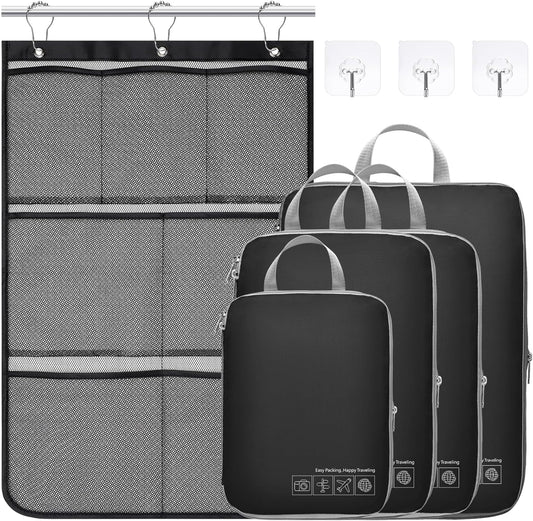 Cambond Compression Packing Cubes for Travel Women - Travel Bags Luggage Organizers Travel Essentials Compression Cubes for Travel Carry on Suitcases Organizer