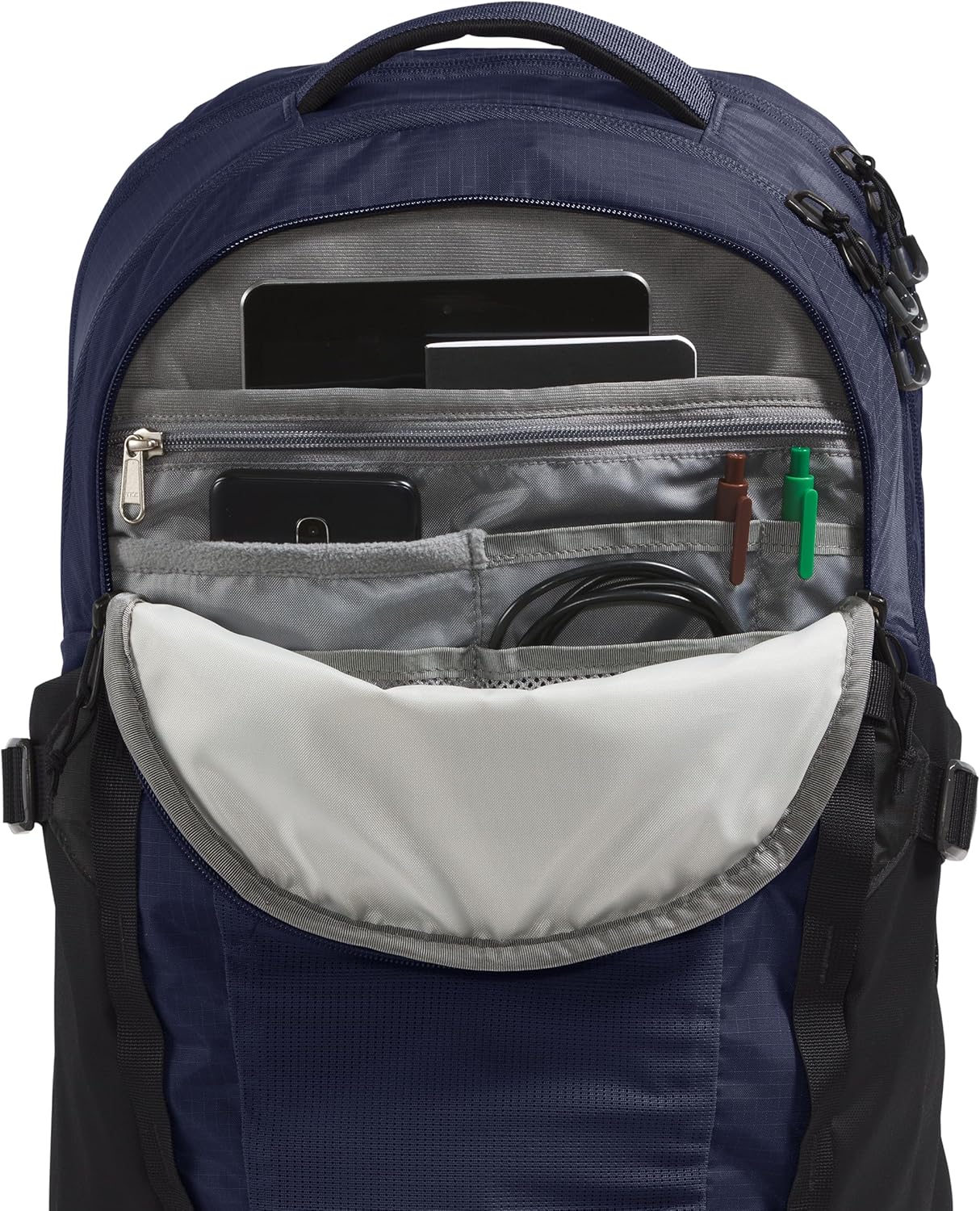 The North Face Recon Everyday Laptop Backpack | Daypack with Water Repellent Finish, 16" Laptop Sleeve, 2 Water Bottle Pockets, TNF Navy/TNF Black-NPF, One Size