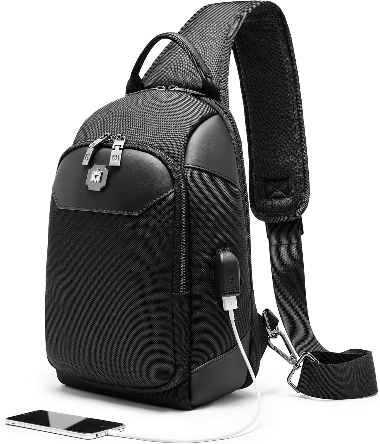 Hidds Sling Bag For Men Crossbody Bags Men’s Shoulder Backpack With Charging Port Travel Hiking Chest Bag Sling Daypack