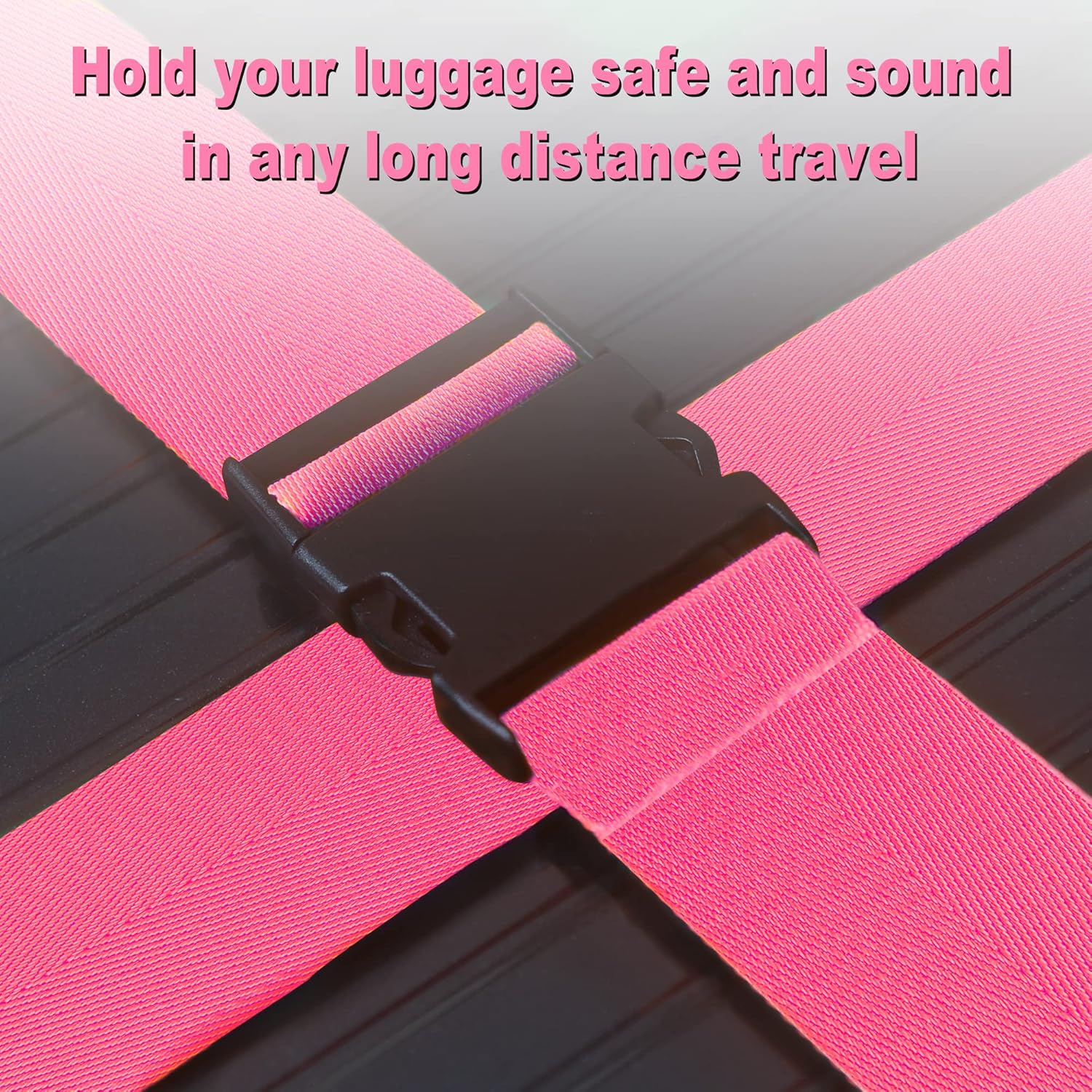 Luggage Straps for Suitcases TSA Approved Travel Belt 8 Pack by Chelmon (Rose Red)