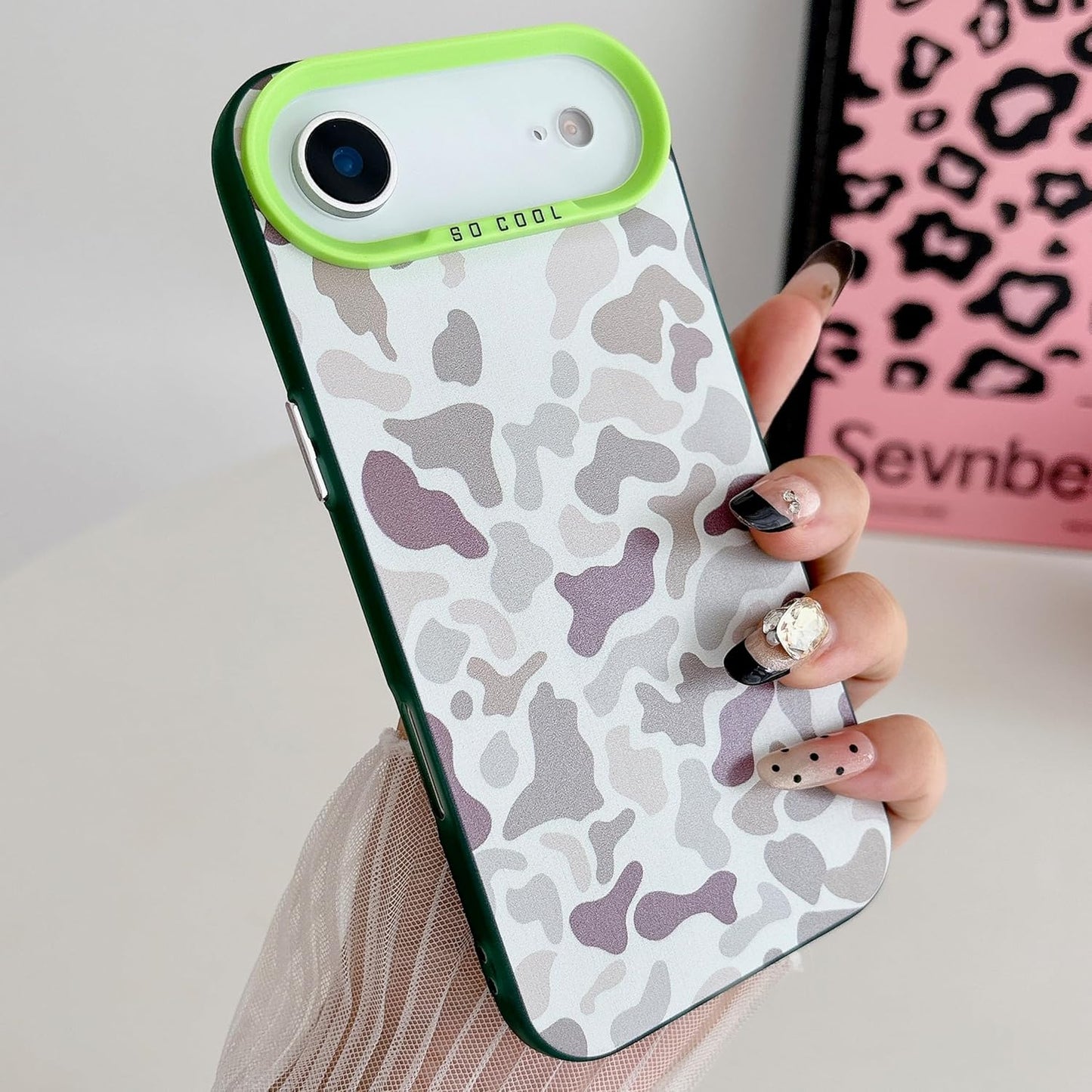 for iPhone 17 Air Case, Vintage Camo Pattern Design for Men Boys Teens, Cool Camouflage Shockproof Protective Cover for Girls Women - Green