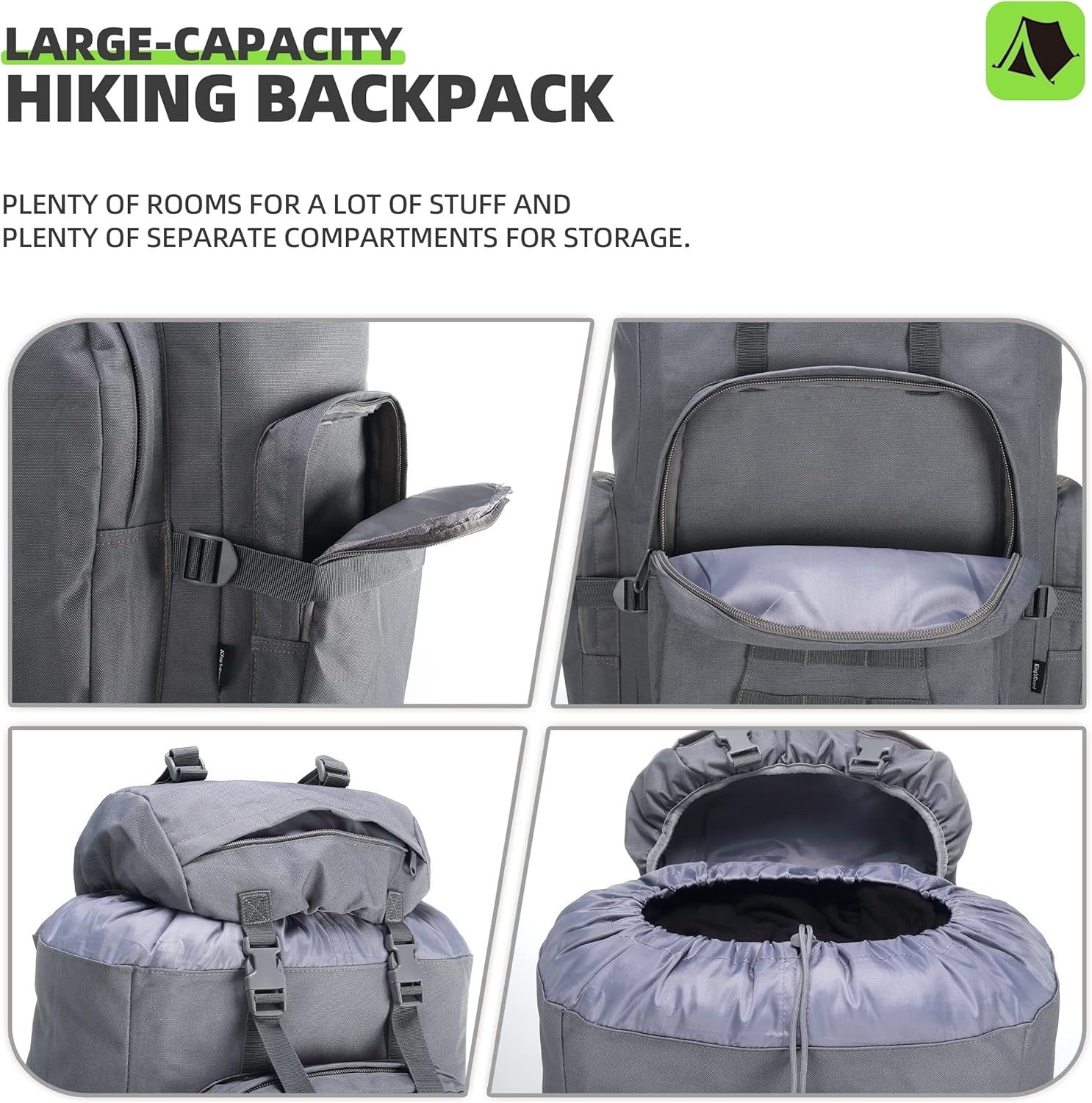 King'sGuard 100L Camping Hiking Backpack Molle Rucksack Military Camping Backpacking Daypack