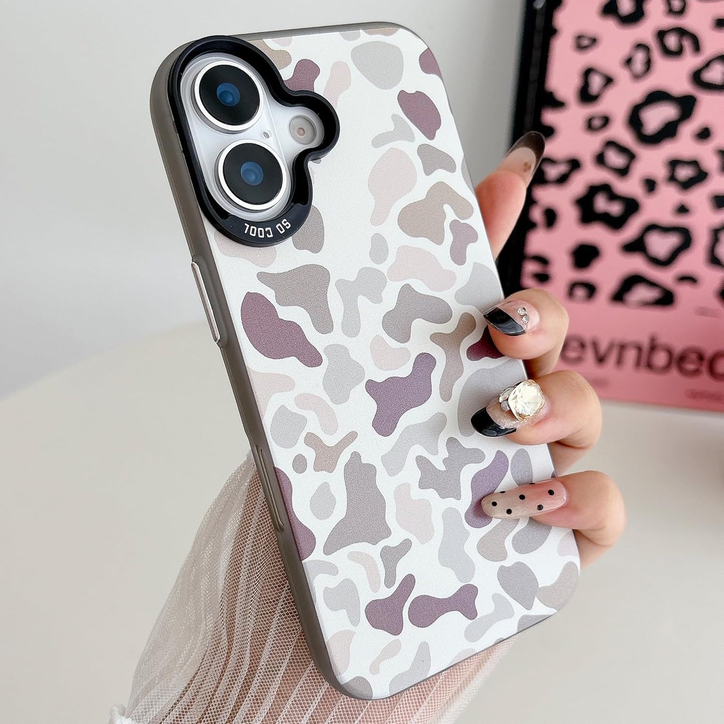 for iPhone 17 Case, Vintage Camo Pattern Design for Men Boys Teens, Cool Camouflage Shockproof Protective Cover for Girls Women - Black