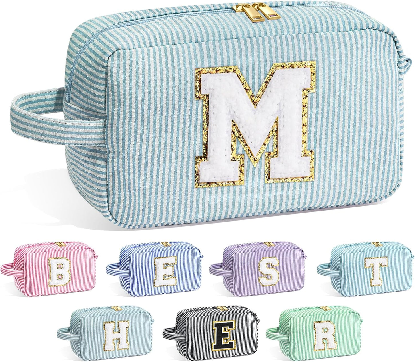 YOOLIFE Gifts for Teens - Personalized Initial Makeup Bag for Girls, Birthday Gifts for Girls, Ages 10-13