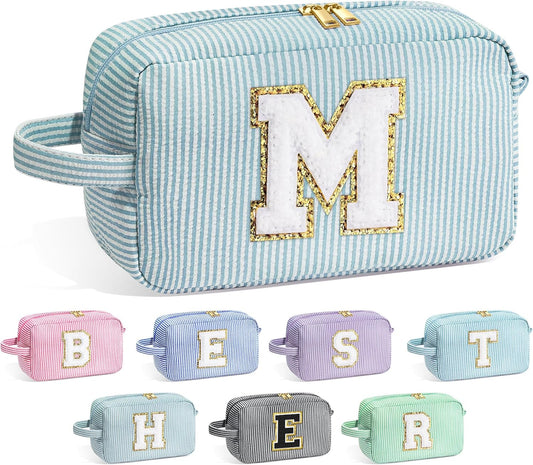 YOOLIFE Gifts for Teens - Personalized Initial Makeup Bag for Girls, Birthday Gifts for Girls, Ages 10-13