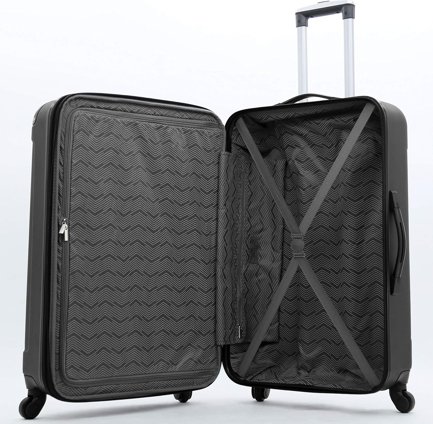 Travelers Club Midtown Hardside Luggage Travel, Black, 4-Piece Set