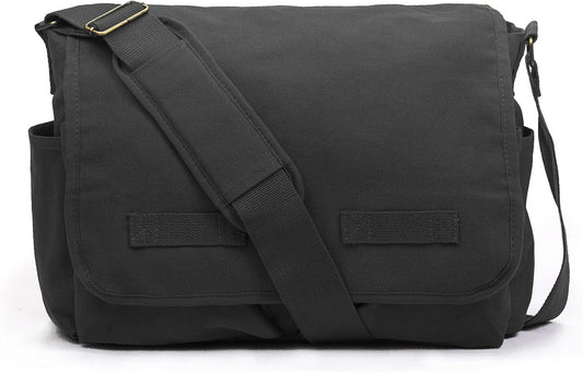 Sweetbriar Classic Vintage Messenger Bag - Original Heavyweight Cotton Canvas Shoulder Bag with Upgraded Features