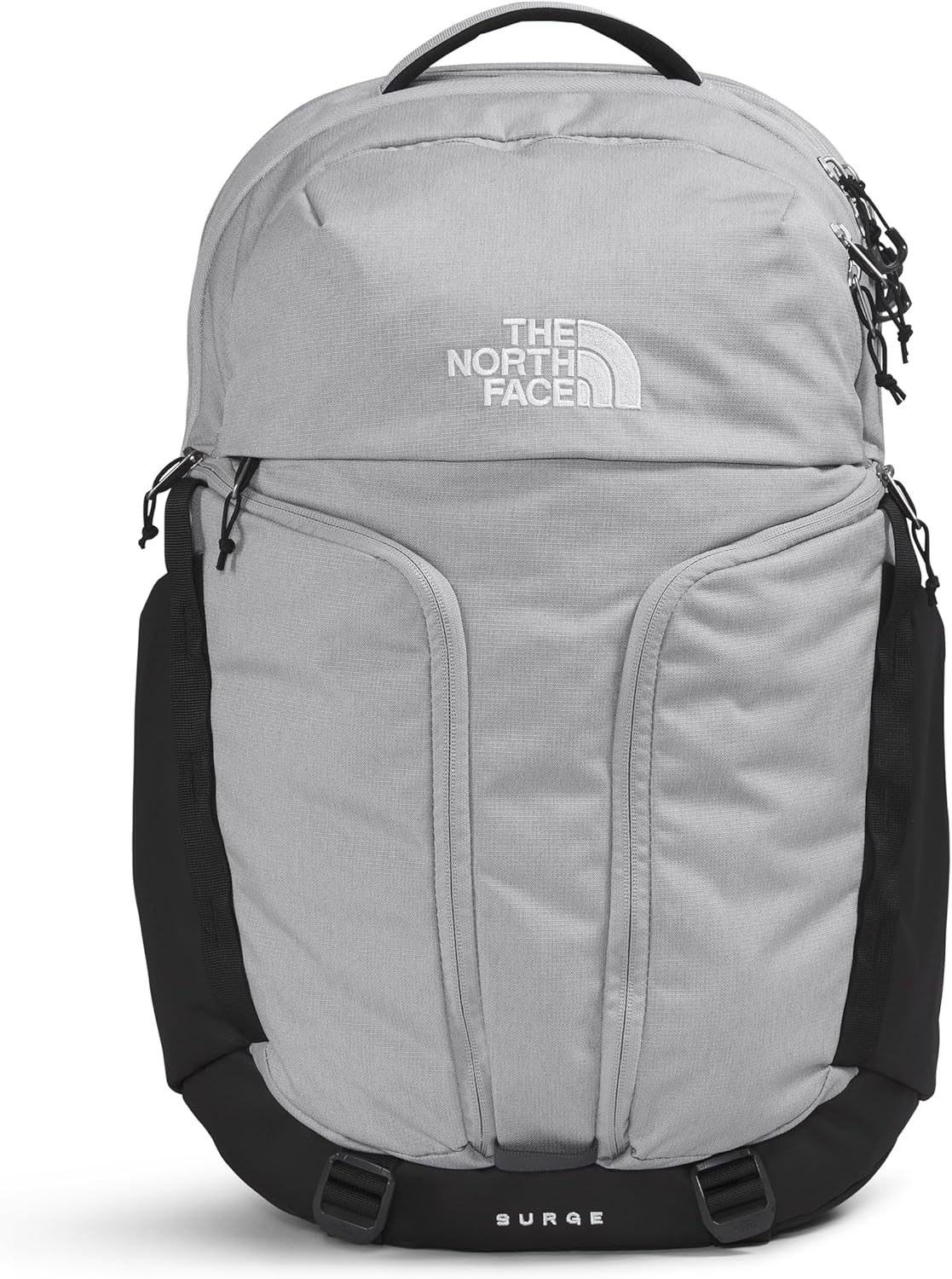 The North Face Surge Commuter Laptop Backpack | Daypack with Water Repellent Finish, 16" Laptop Sleeve, Reflective Details, Meld Grey Dark Heather/TNF Black-NPF, One Size