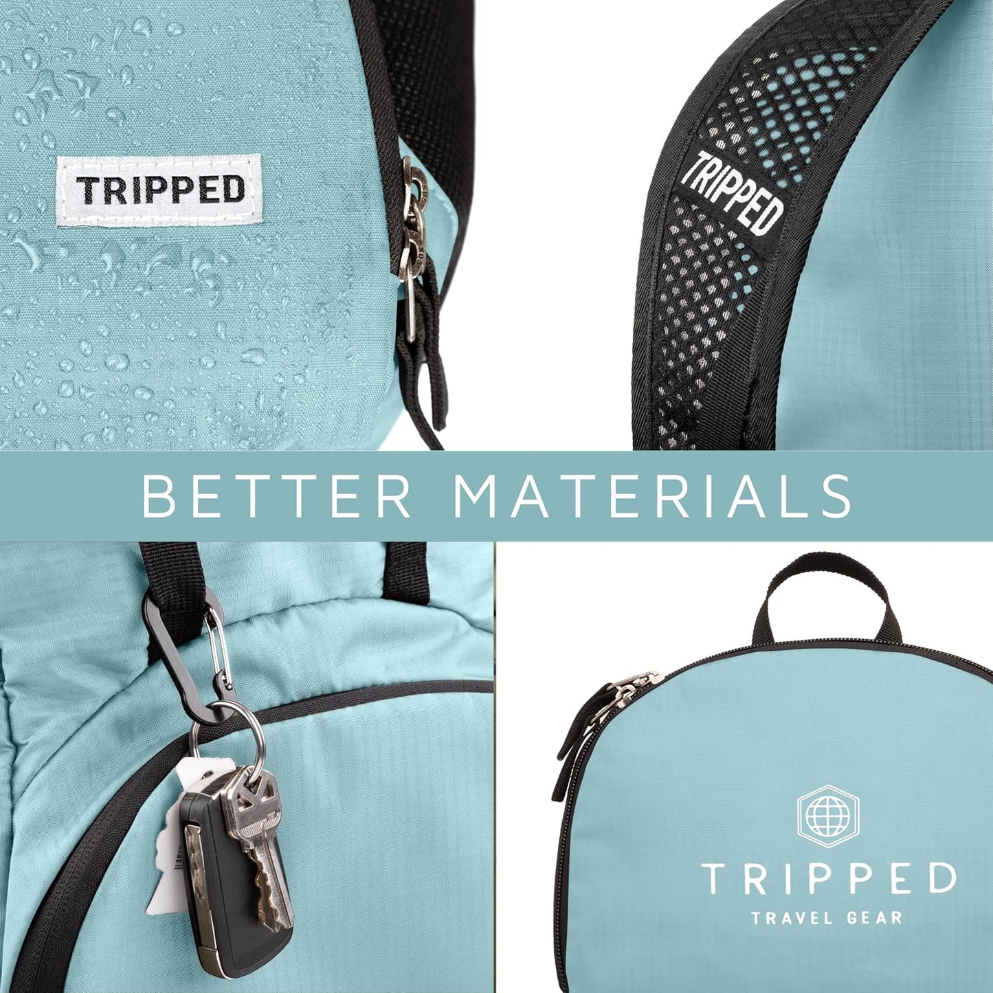 Travel Backpack- Foldable Collapsible Lightweight Backpack for Travel (Teal) 35 liters