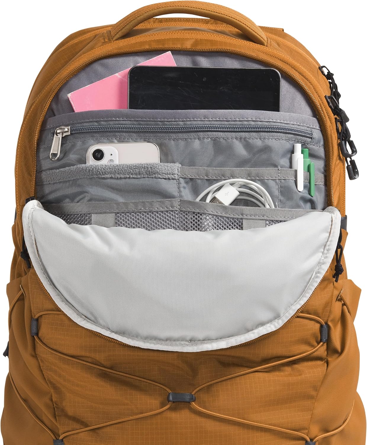 The North Face Borealis Commuter Laptop Backpack | Water Repellent Finish, 16" Laptop Sleeve, Large Main Compartment for Everyday Carry, Timber Tan/TNF Black, One Size