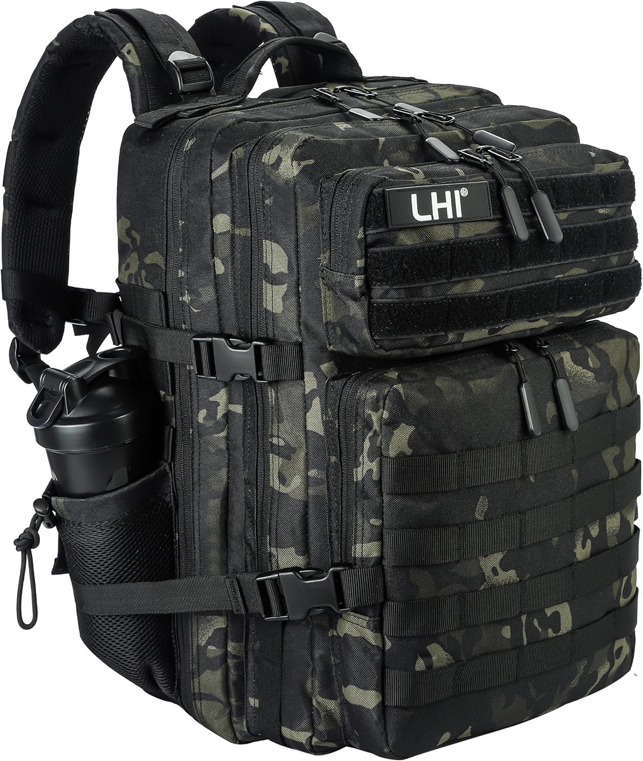LHI Military Tactical Backpack for Men and Women 45L Army 3 Days Assault Pack Bag Large Rucksack