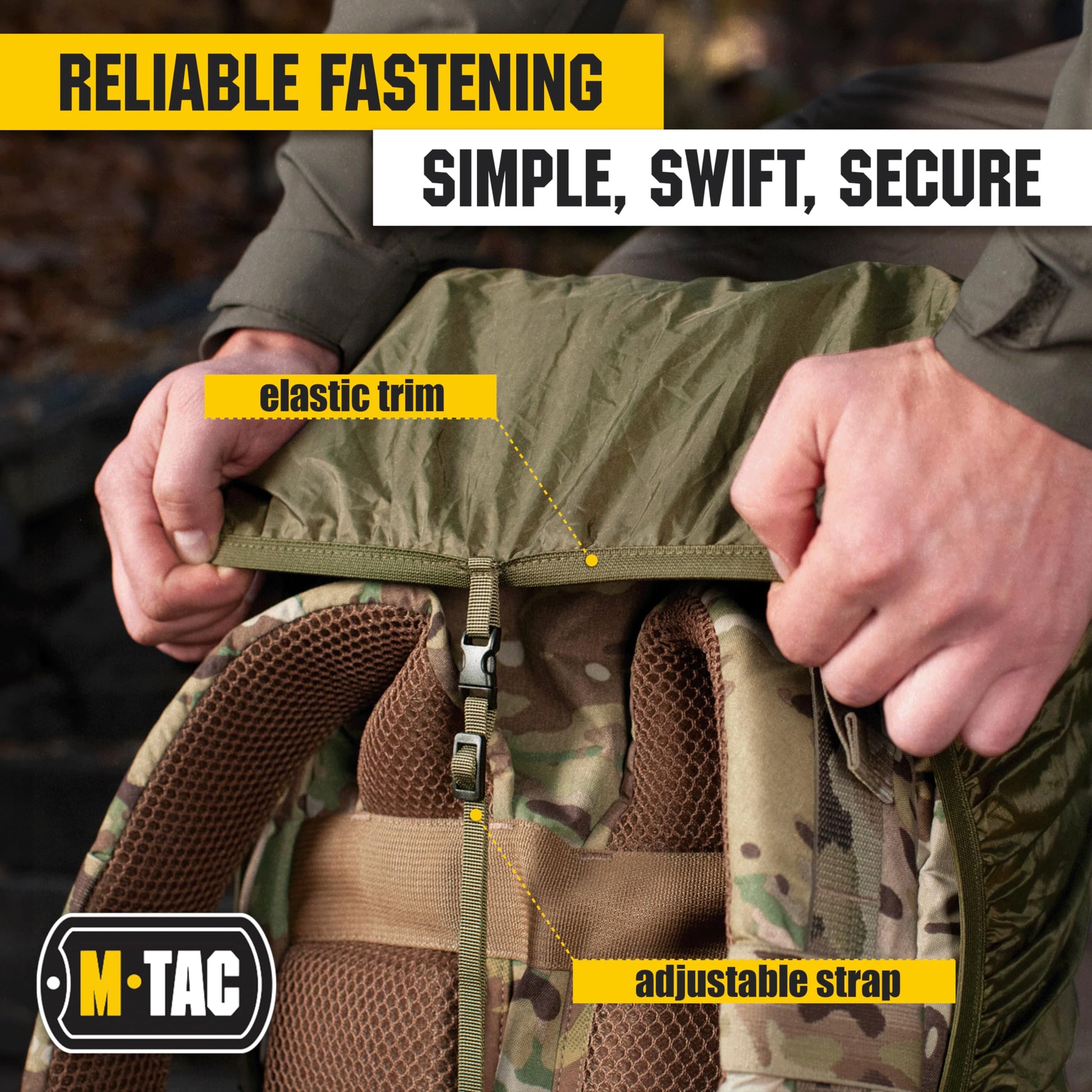 M-Tac Backpack Rain Cover Waterproof - Bag Rain Cover 50-60L - for Hiking Travel Camping Military
