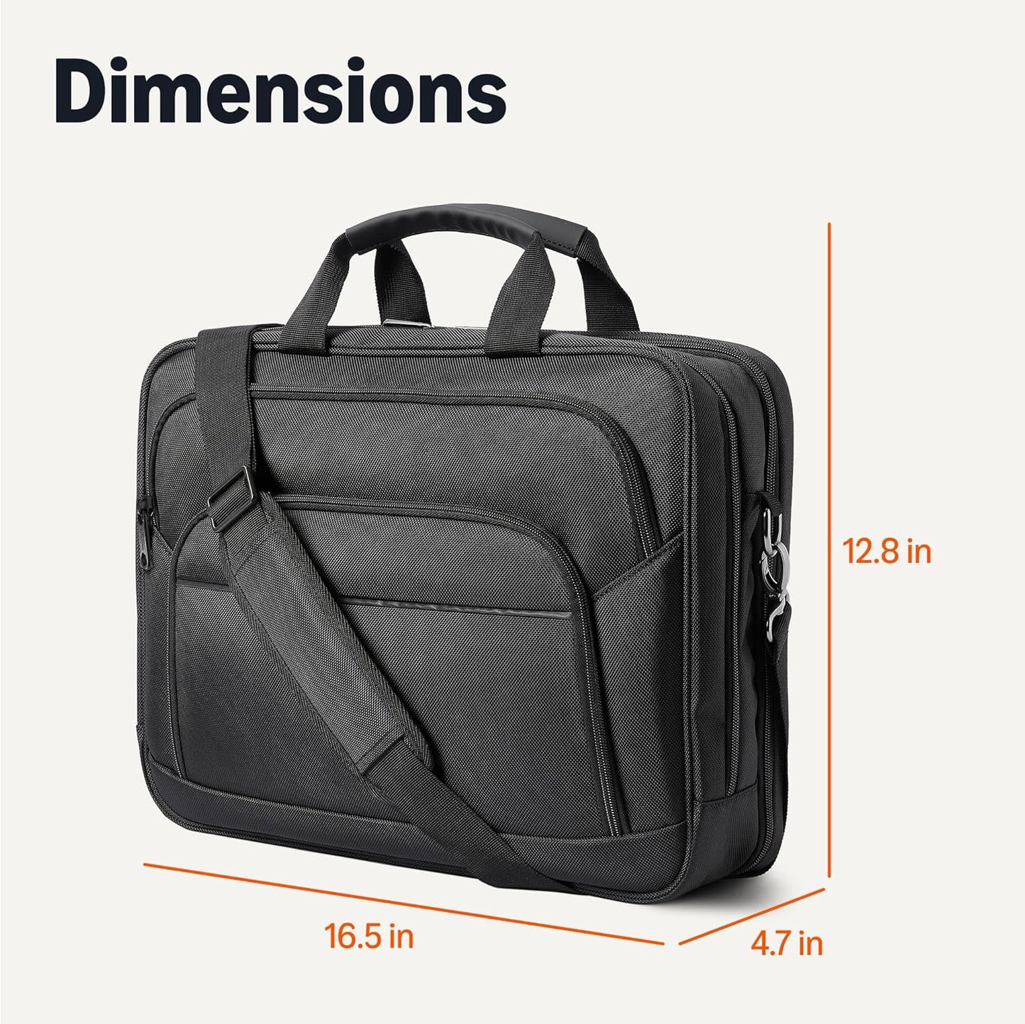 Amazon Essentials Check point friendly laptop Briefcase, 16 inch, Black