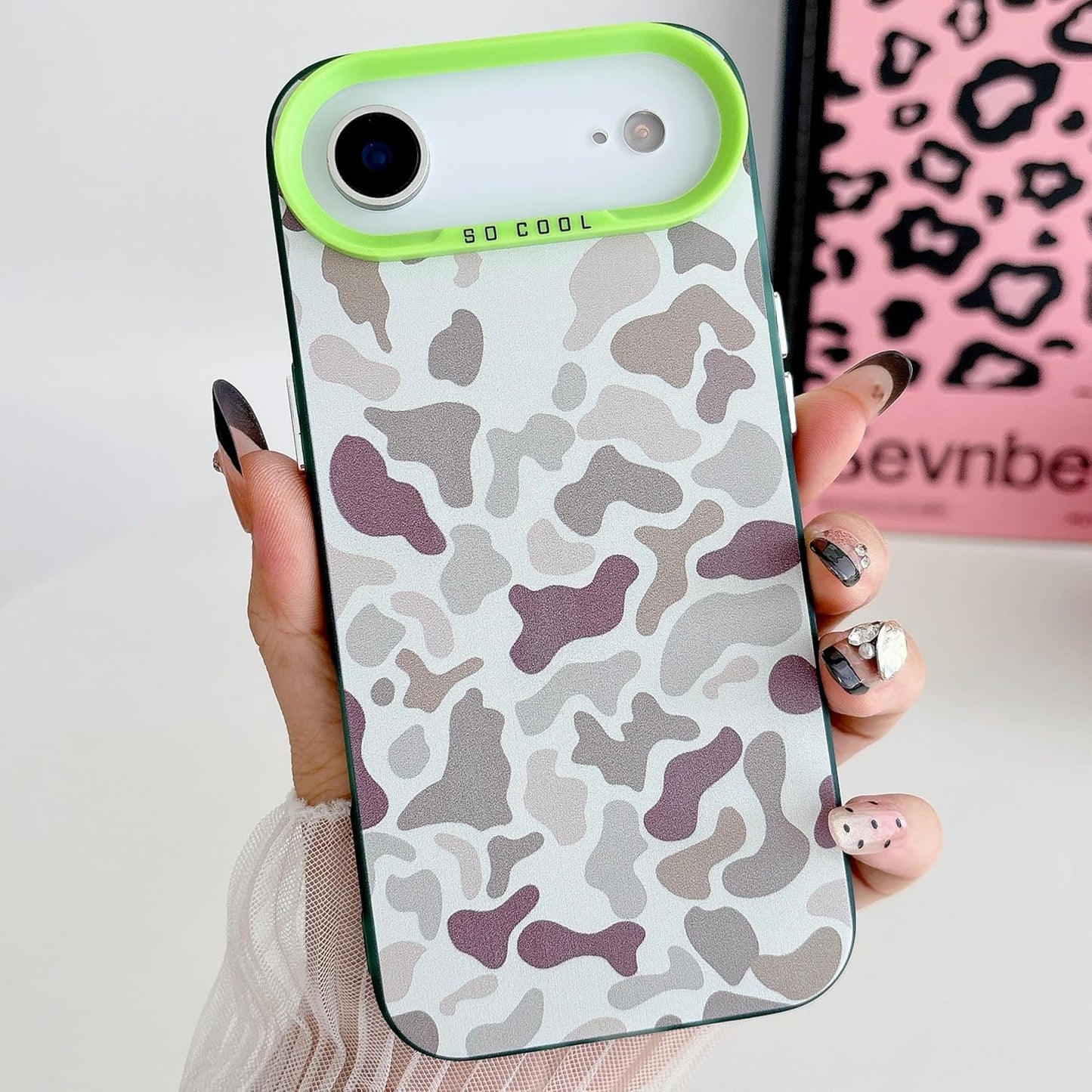 for iPhone 17 Air Case, Vintage Camo Pattern Design for Men Boys Teens, Cool Camouflage Shockproof Protective Cover for Girls Women - Green