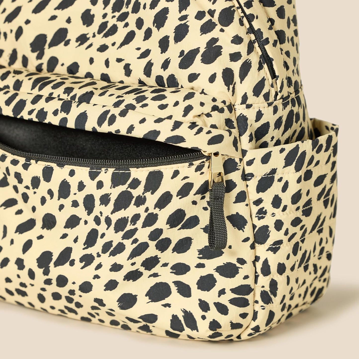 Amazon Essentials Unisex Kids' Nylon School Backpack, Beige Leopard, One Size