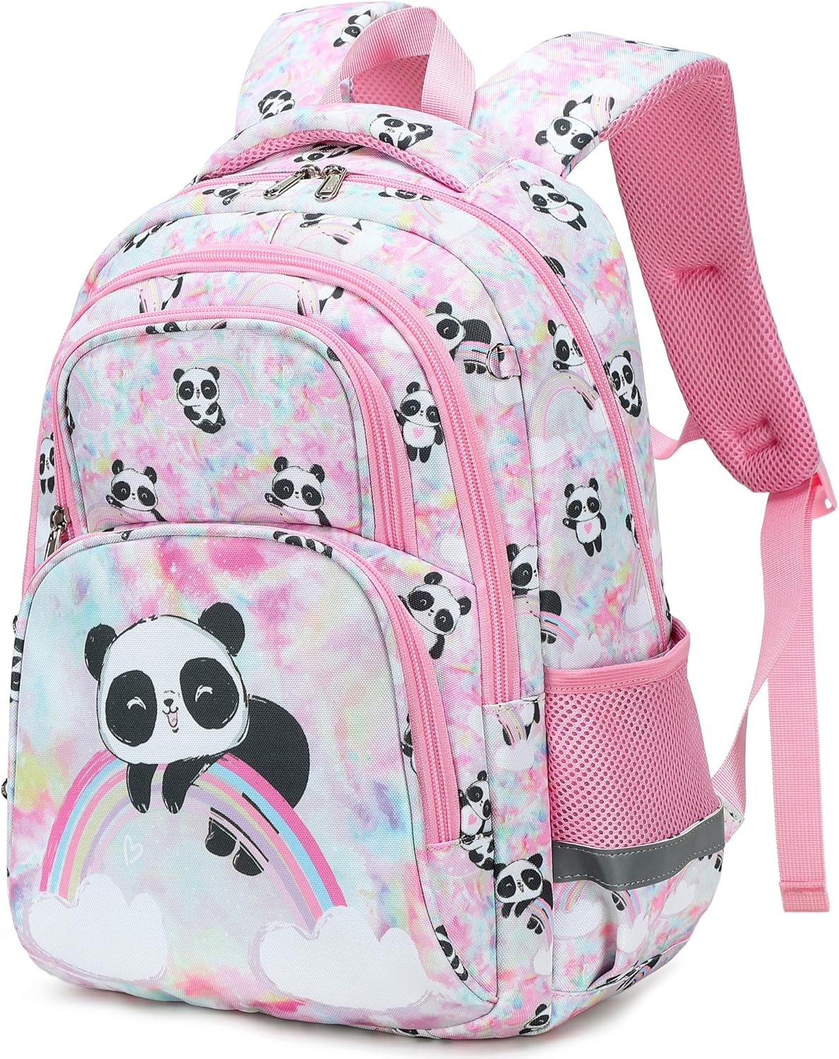 abshoo Cute Panda School Backpack For Girls Elementary Kindergarten Kids School Bag (Panda Pink)