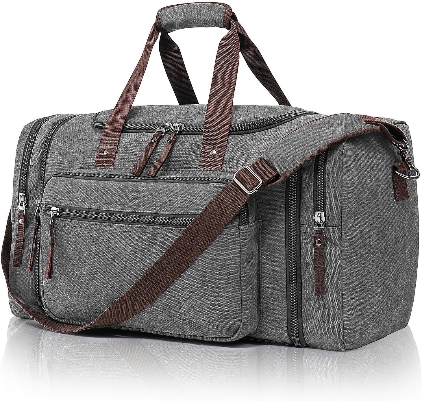 Canvas Expandable Duffle Bag for Men Traveling, Luggage Travel Bag Weekender Overnight Bag,Mens Gym