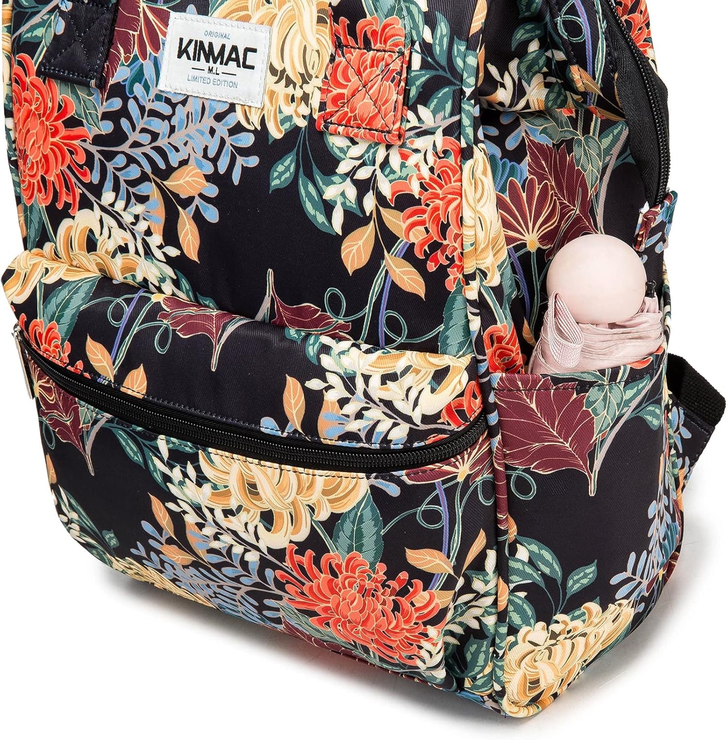 Kinmac Wide Open Style Laptop Backpack for Laptop Up to 15.6 Inch Men Women Travel Outdoor Backpack (Golden Chrysanthemum)