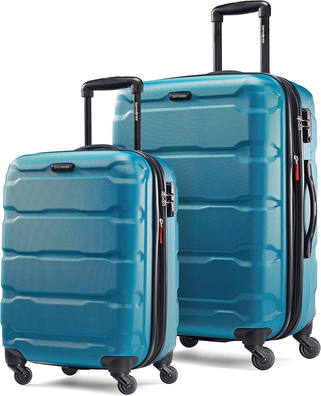 Samsonite Omni PC Hardside Expandable Luggage with Spinner Wheels, Carribbean Blue, 2-Piece Set (20/24)