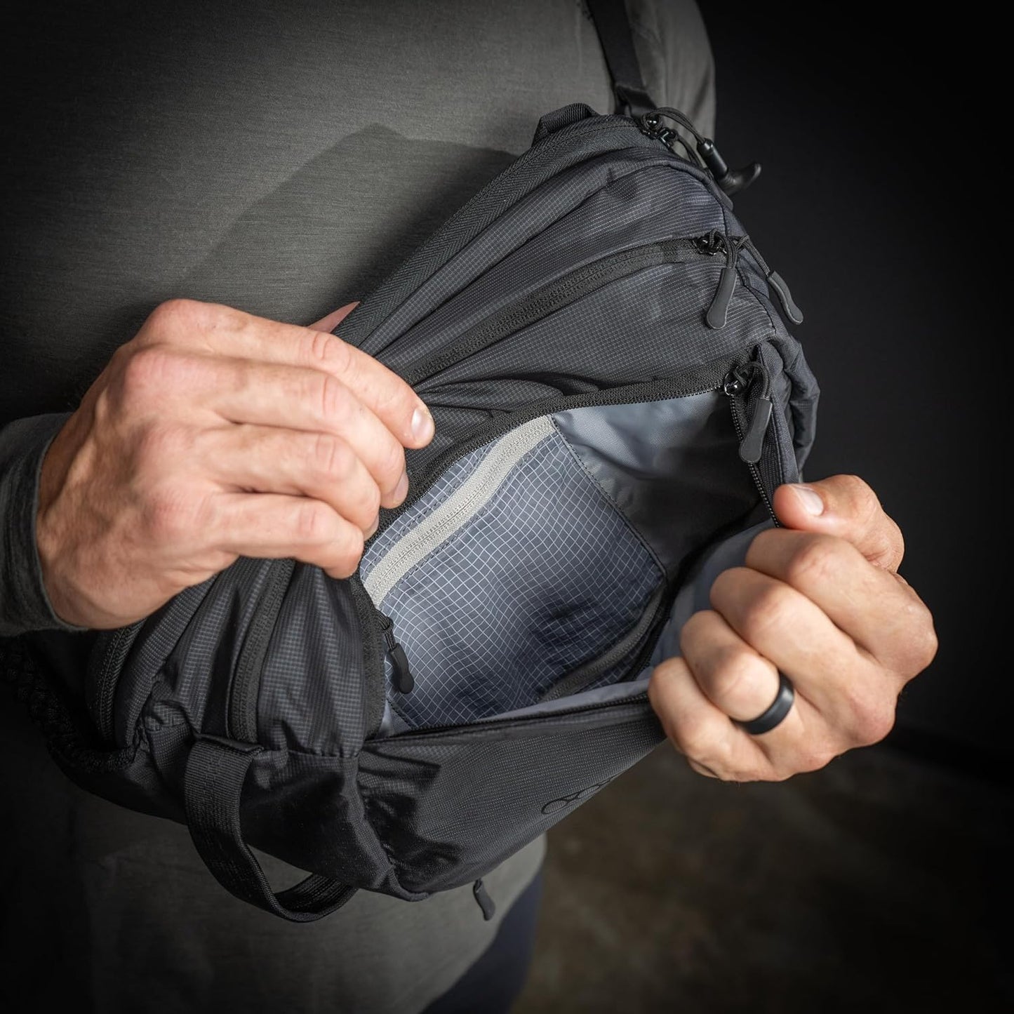 Eberlestock Fade Sling Tactical Crossbody Bag – EDC Backpack with CC Compartment, Hydration Port, Loop Pockets, 573 Cu In