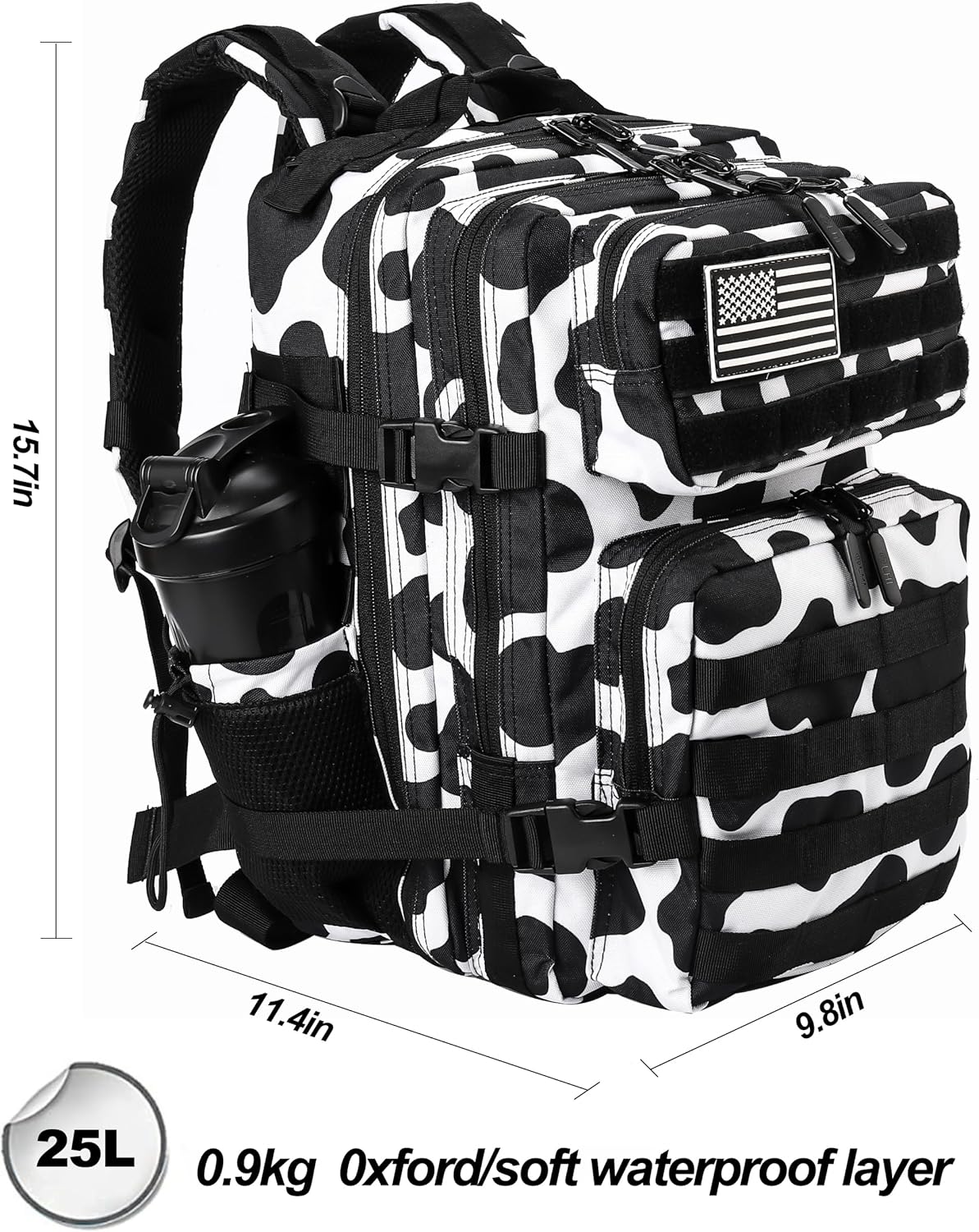 LHI Tactical Military Backpack for Men and Women 25L/35L Army Assault Pack Bag Small Rucksack with Bottle Holder