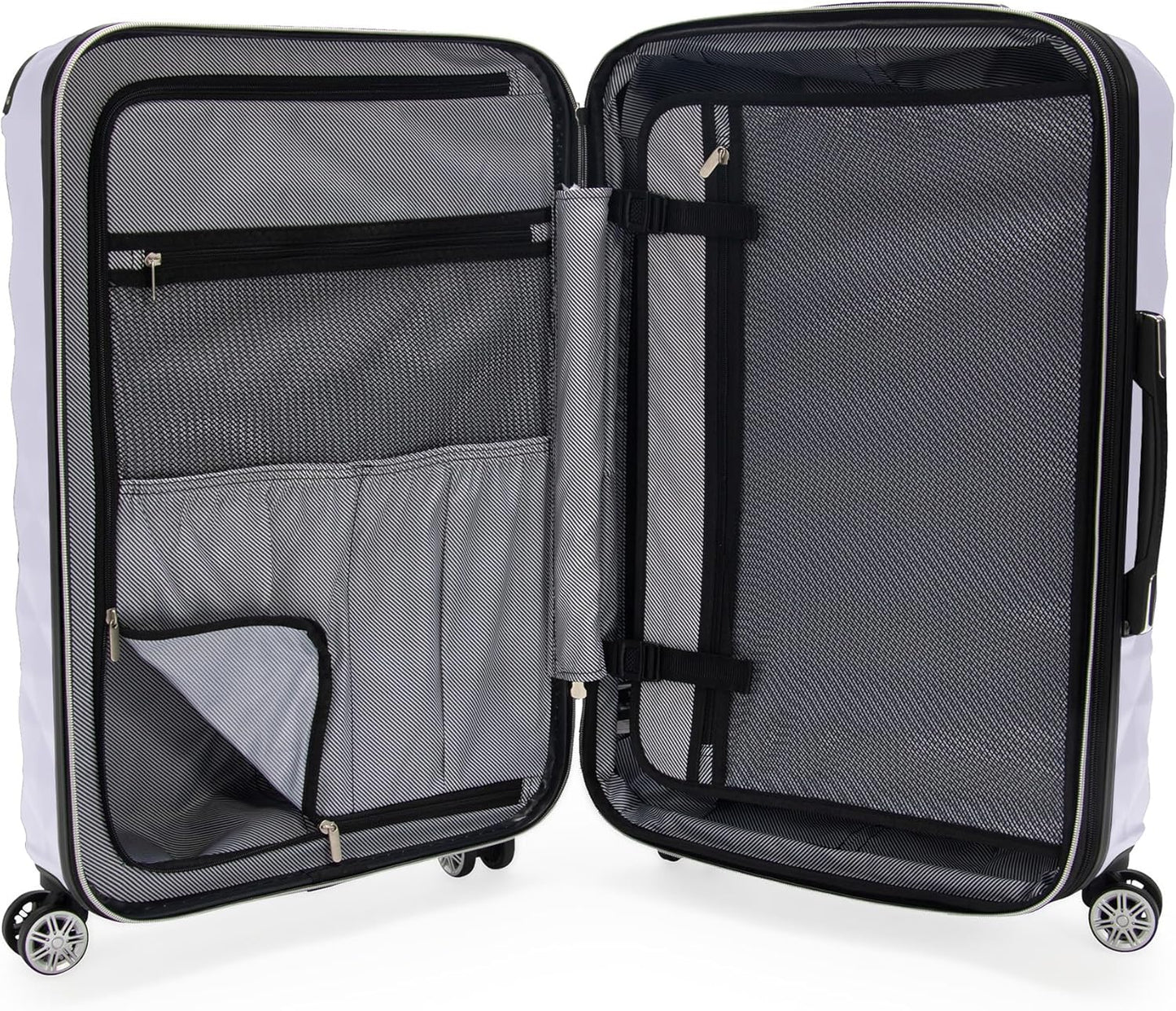 Kenneth Cole REACTION Diamond Tower Collection Lightweight Hardside Expandable 8-Wheel Spinner Travel Luggage, Lavender, 28-Inch Checked