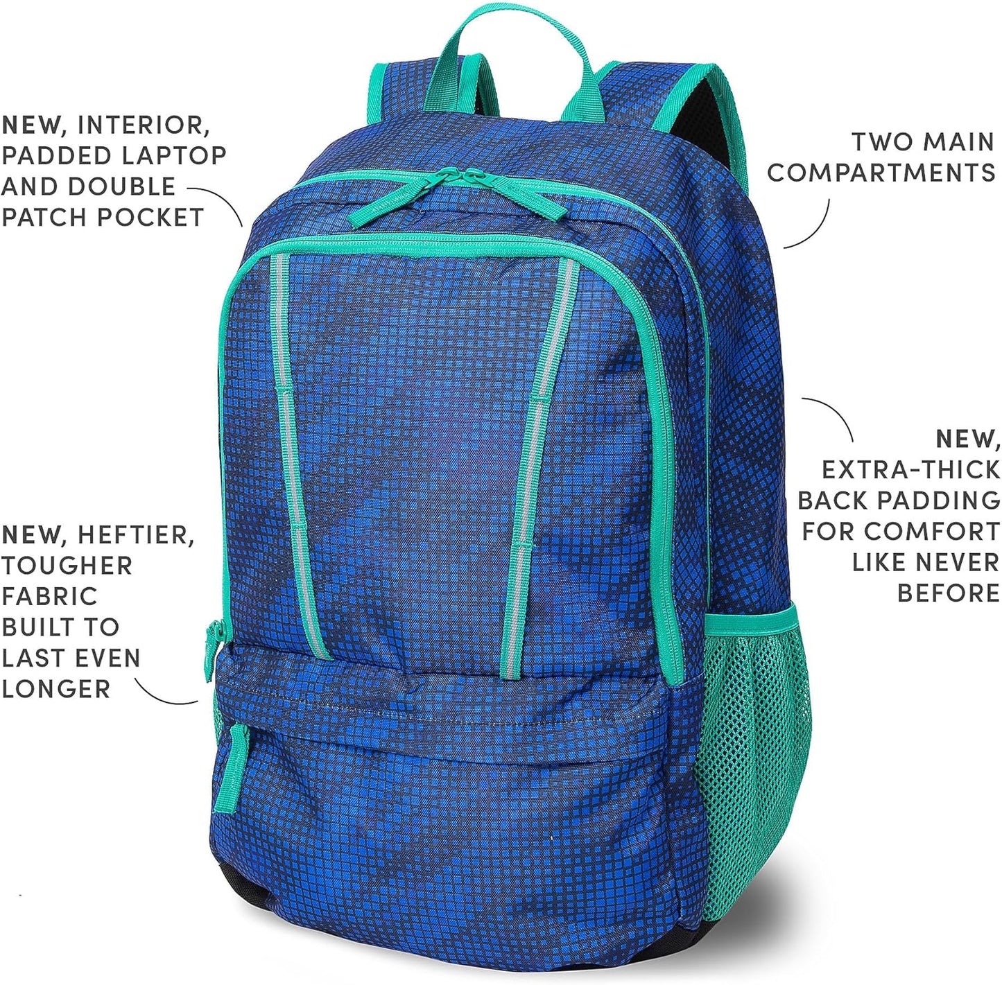Lands' End Kids' ClassMate Backpack Bright Blue Sport Streak Large
