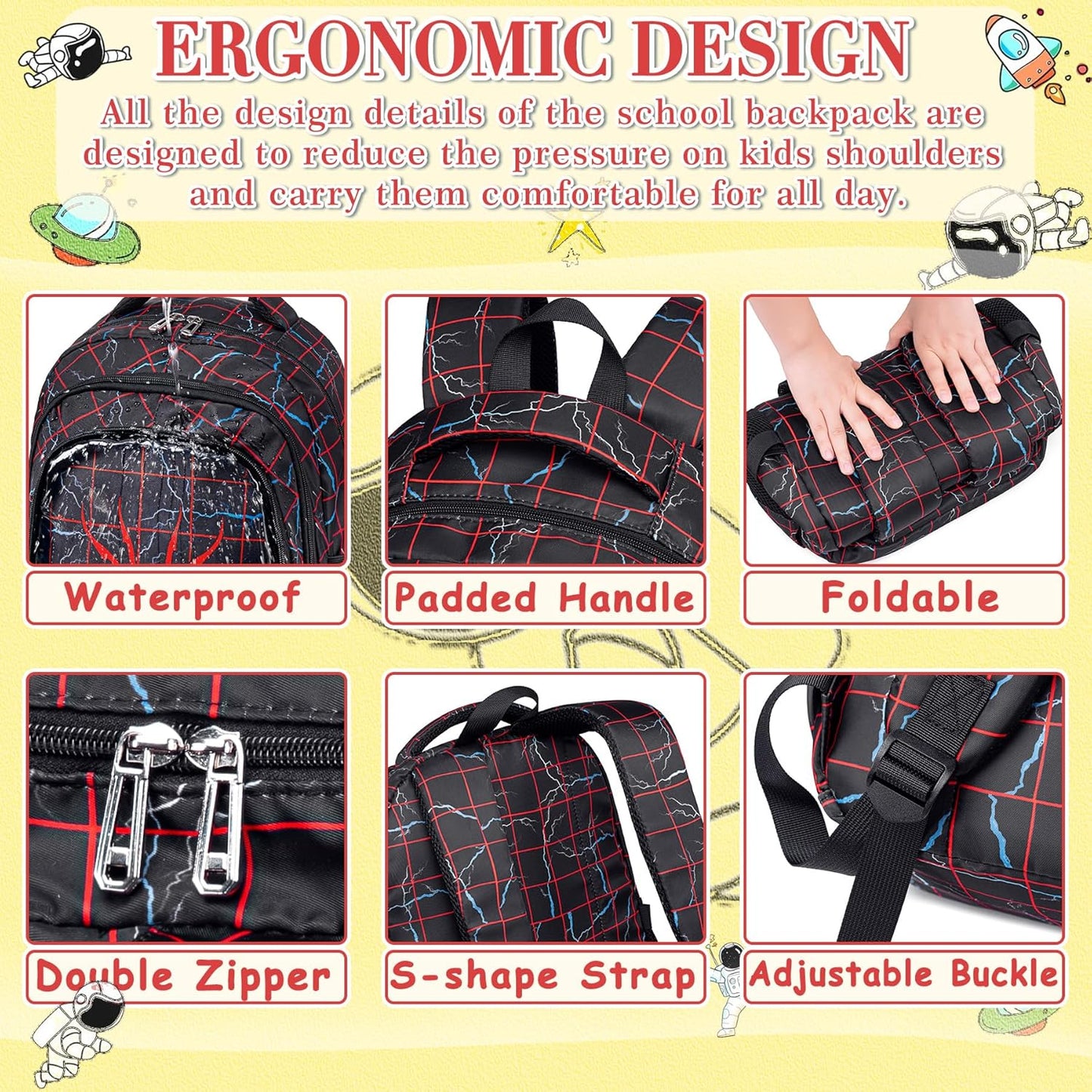 FunnyGifts Boys Kids Backpacks Toddler School Bookbag for Elementary Kindergarten Preschool Mochila Para Niños 4 5 6 7 8 9 10 11 12