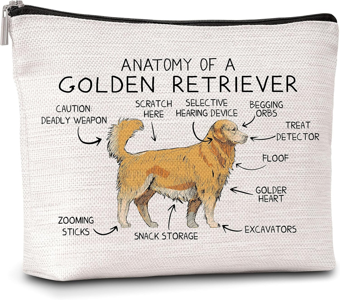 Golden Retriever Makeup Bag Anatomy Of A Golden Retriever Cosmetic Bag Lover Gift For Pet Dog Lover Women Sister Friend-A15