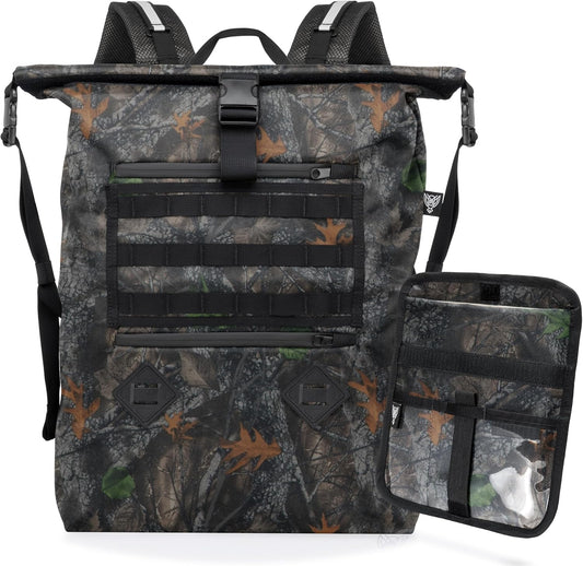 Xtreme Sight Line ~ AQUA RT Large Water-Proof Faraday Backpack/Small LITE Faraday Bag Combo ~ Tracking/Hacking Defense ~ Backwoods Camo