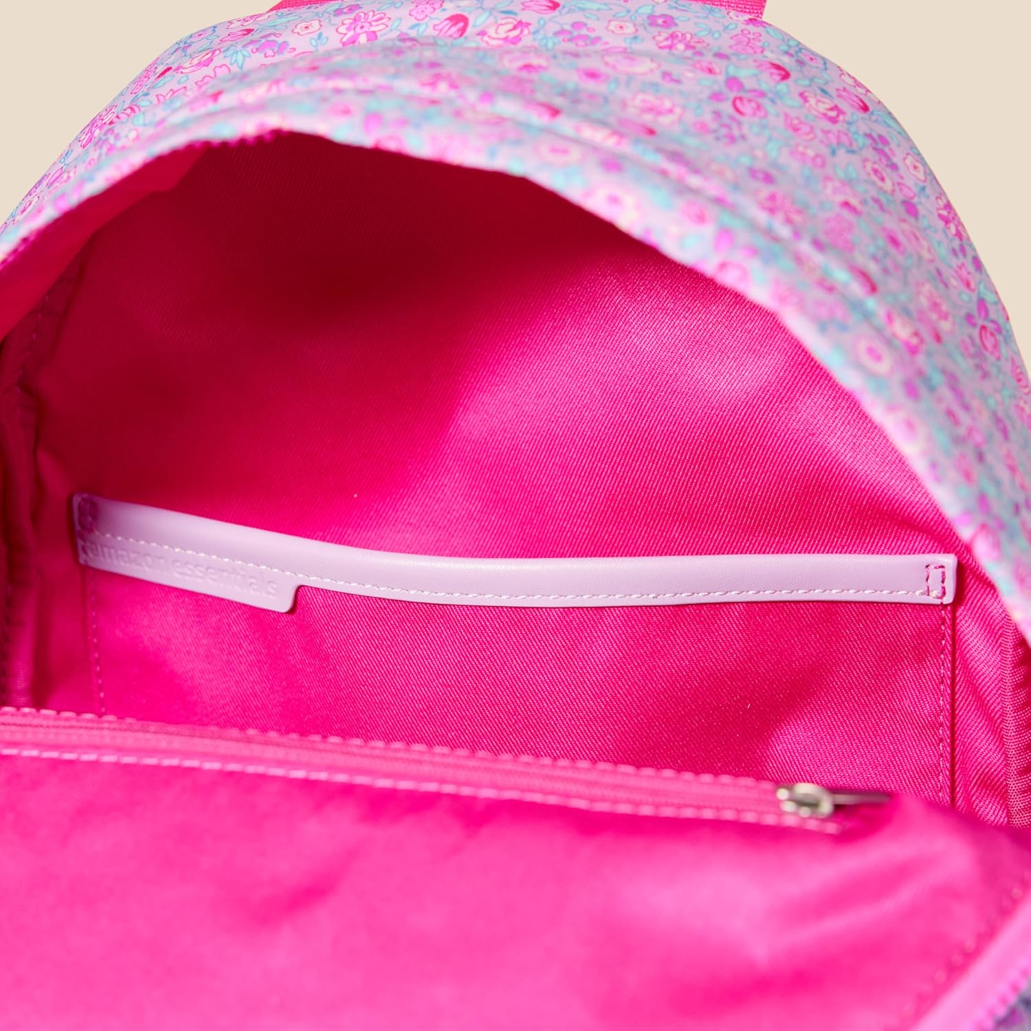 Amazon Essentials Unisex Kids' Nylon School Backpack, Lilac Ditsy Floral, One Size