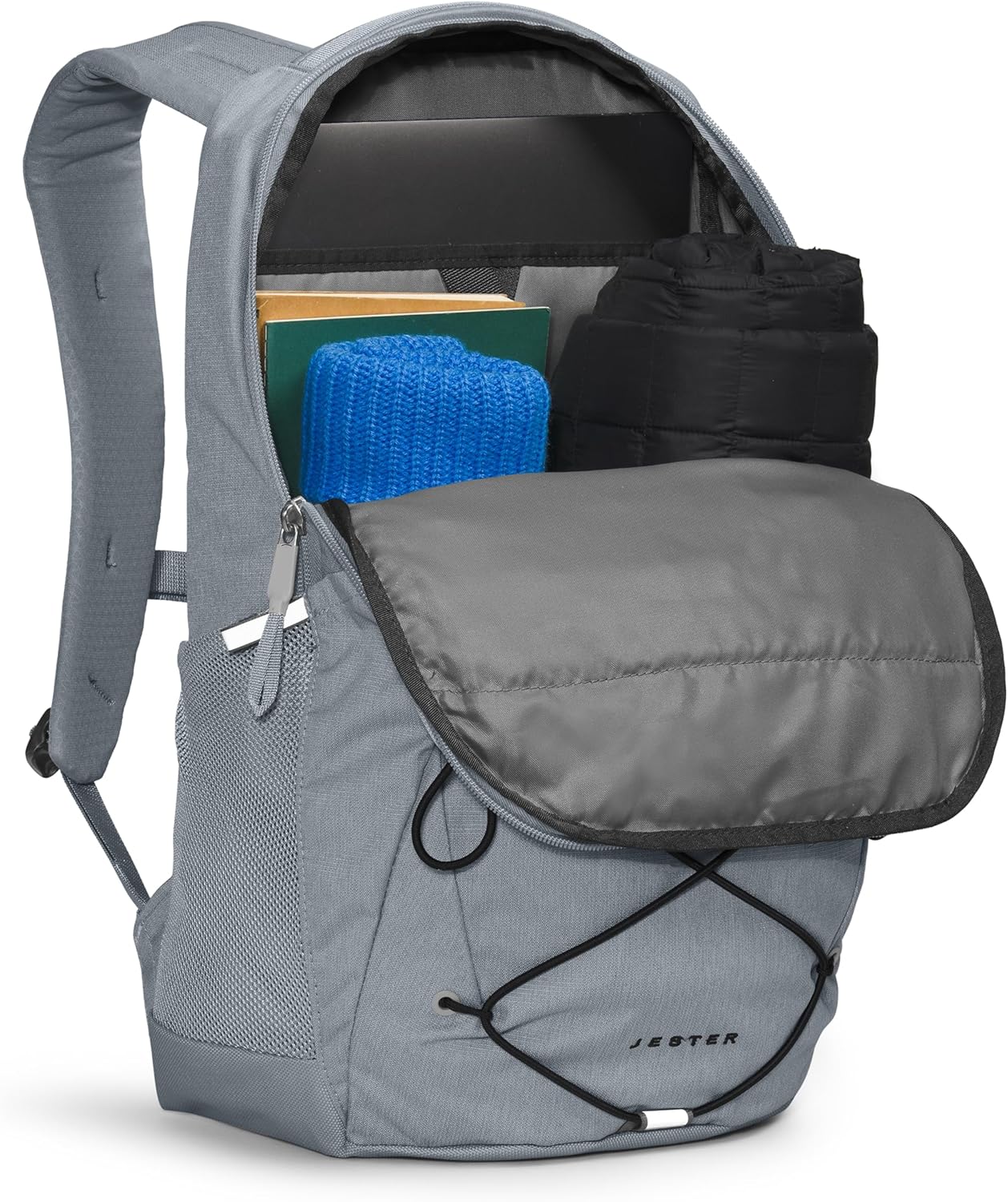 The North Face Jester Everyday Laptop Backpack | Commuter Daypack with Water Repellent Finish, 16" Laptop Sleeve, Huge Main Compartment, Mid Grey Dark Heather/TNF Black-NPF, One Size