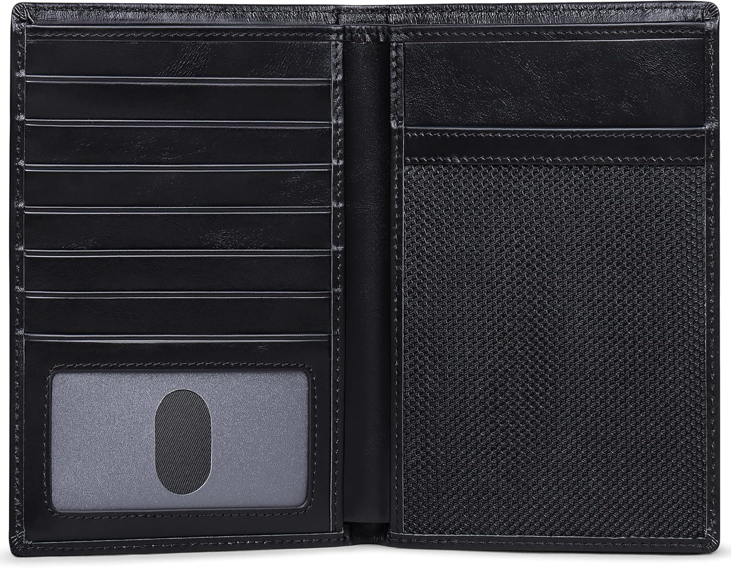 VISOUL Leather Travel Wallet with Passport Holder, Passport Cover Wallet with RFID Blocking for Men and Women-Black