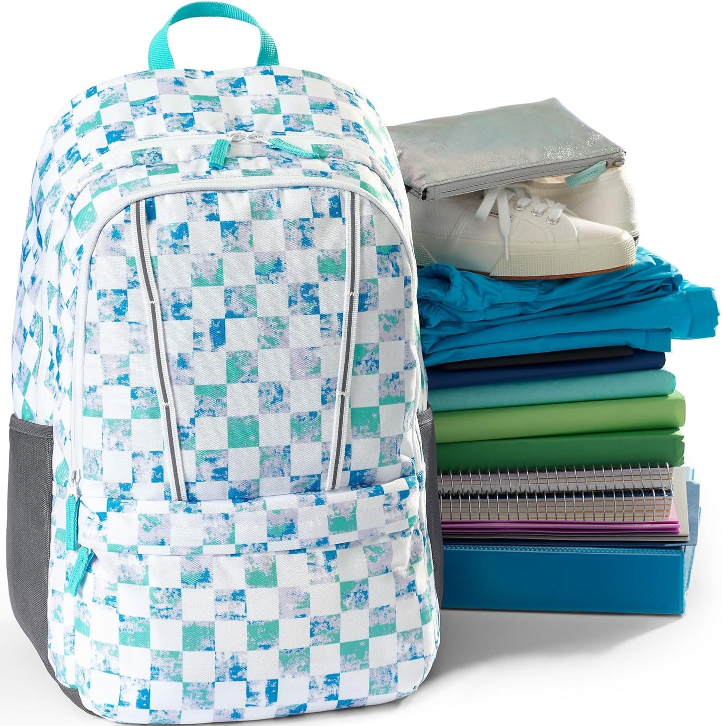 Lands' End Kids' ClassMate Backpack Evening Blue Daisies Large